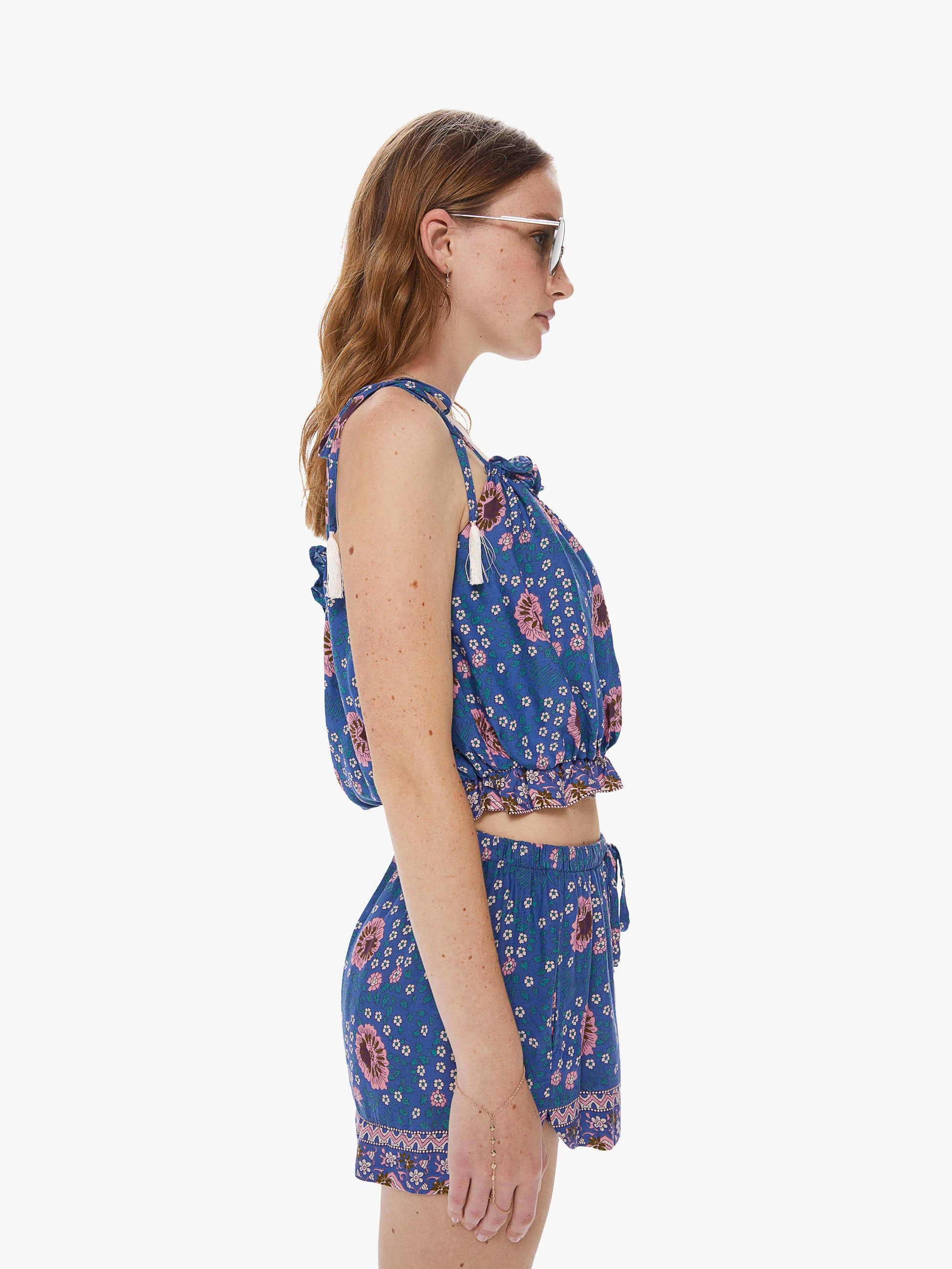 Natalie Martin Poppy Top - Vintage Flowers Azure sold by MOTHER product image thumbnail 2