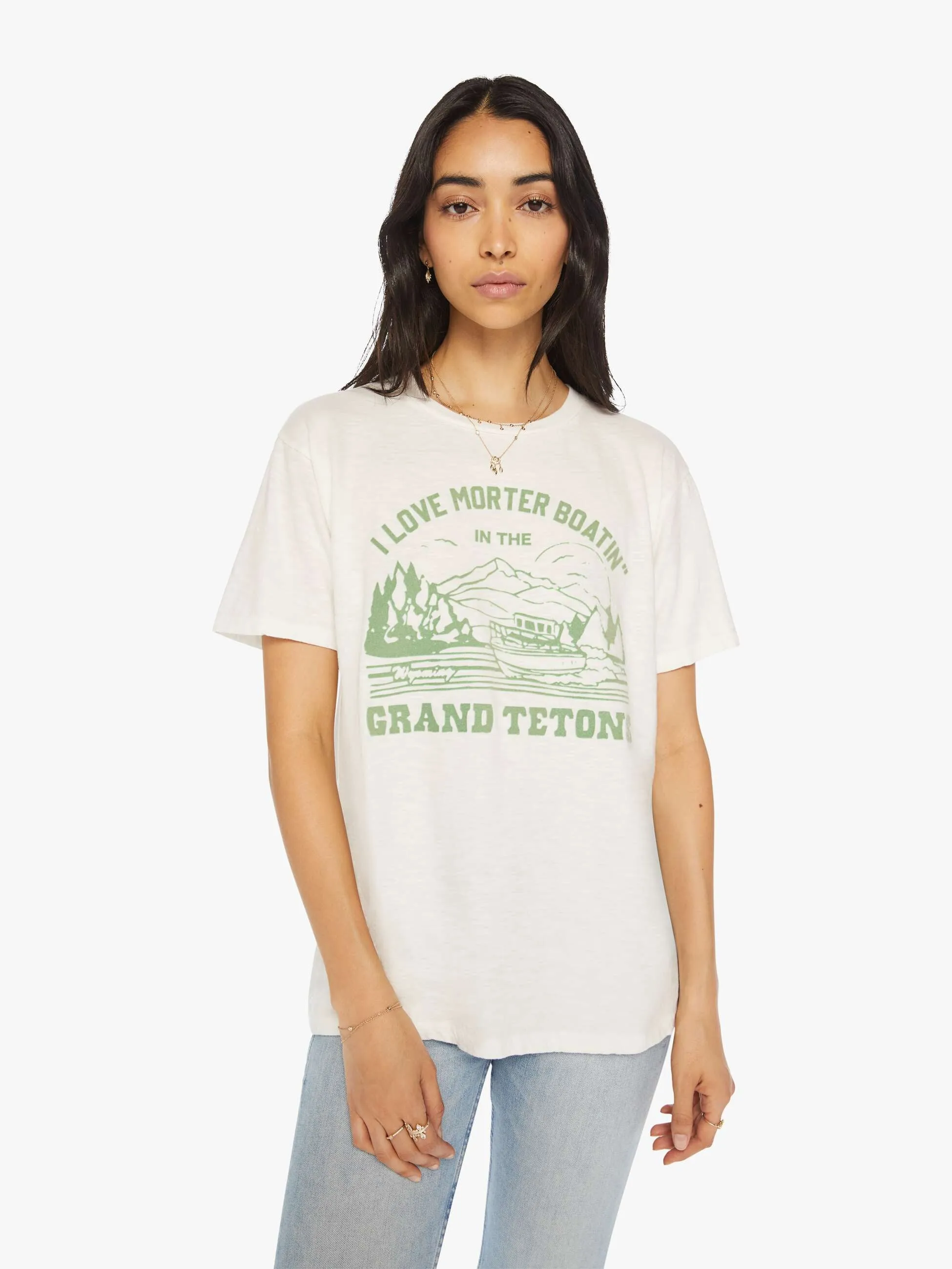 Velva Sheen Grand Tetons Tee - White sold by MOTHER product image thumbnail 2