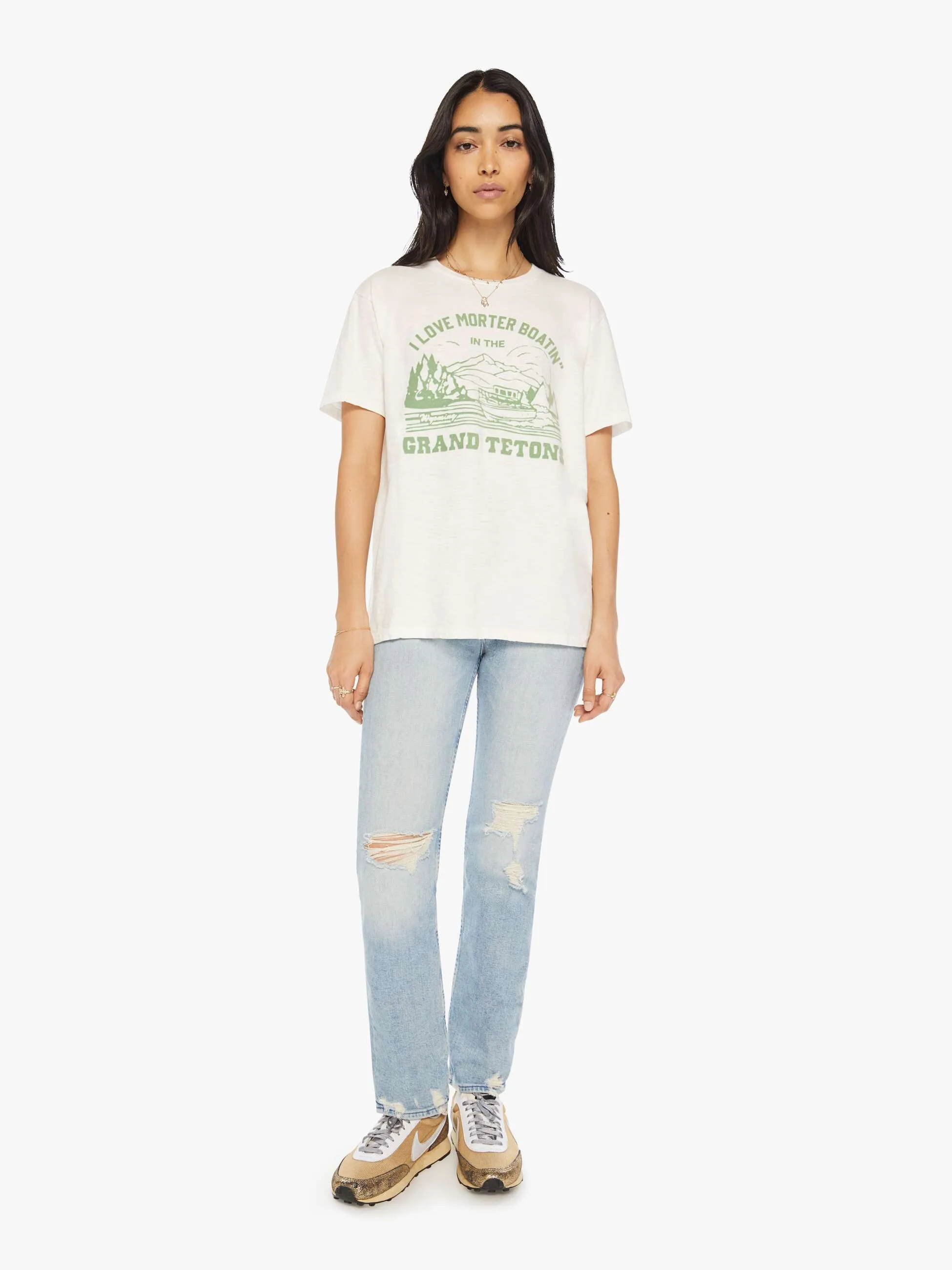 Velva Sheen Grand Tetons Tee - White sold by MOTHER product image thumbnail 5