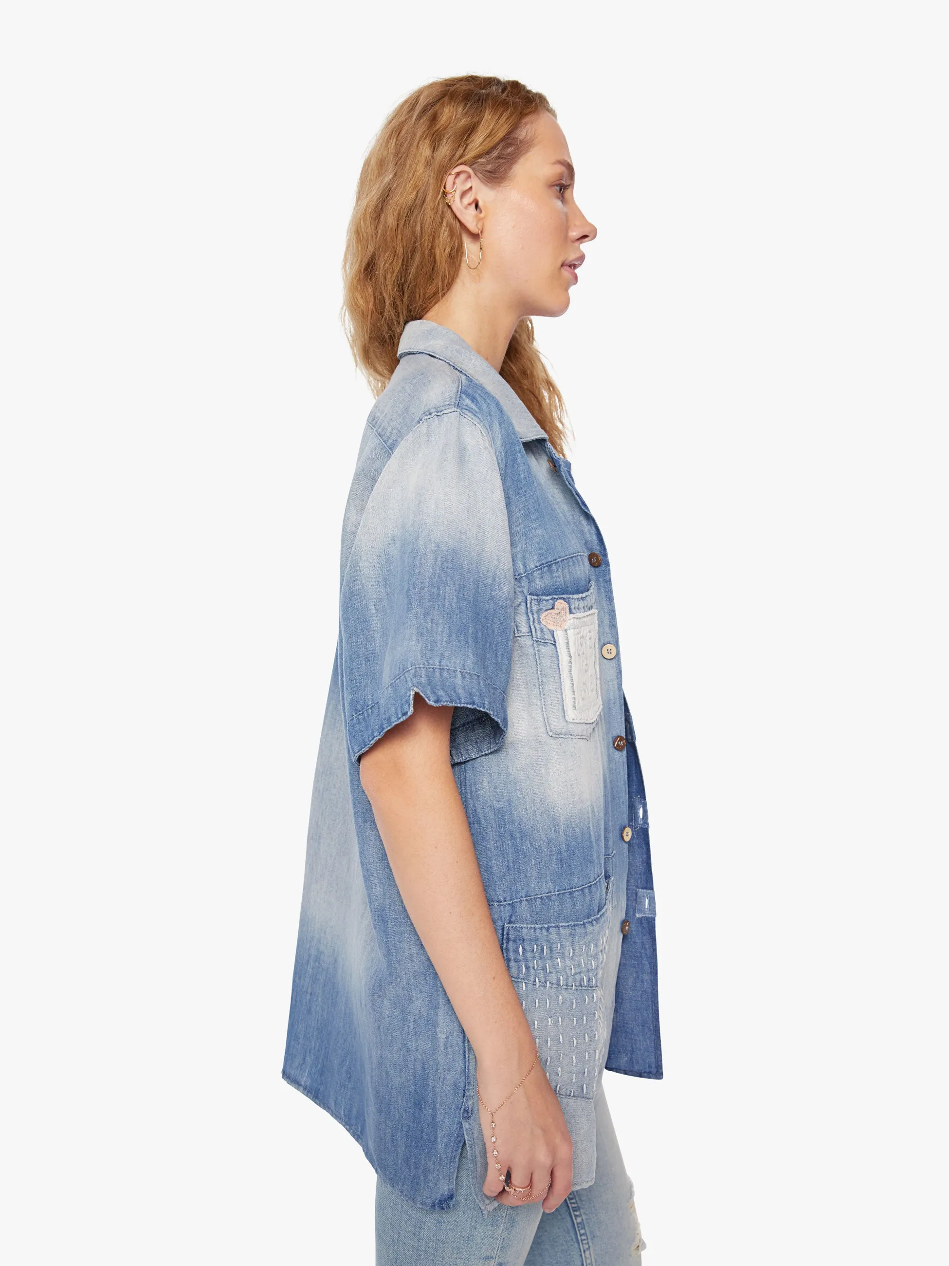 Dr. Collectors Short Sleeve Pocket Shirt - Embroidery Love sold by MOTHER product image thumbnail 3