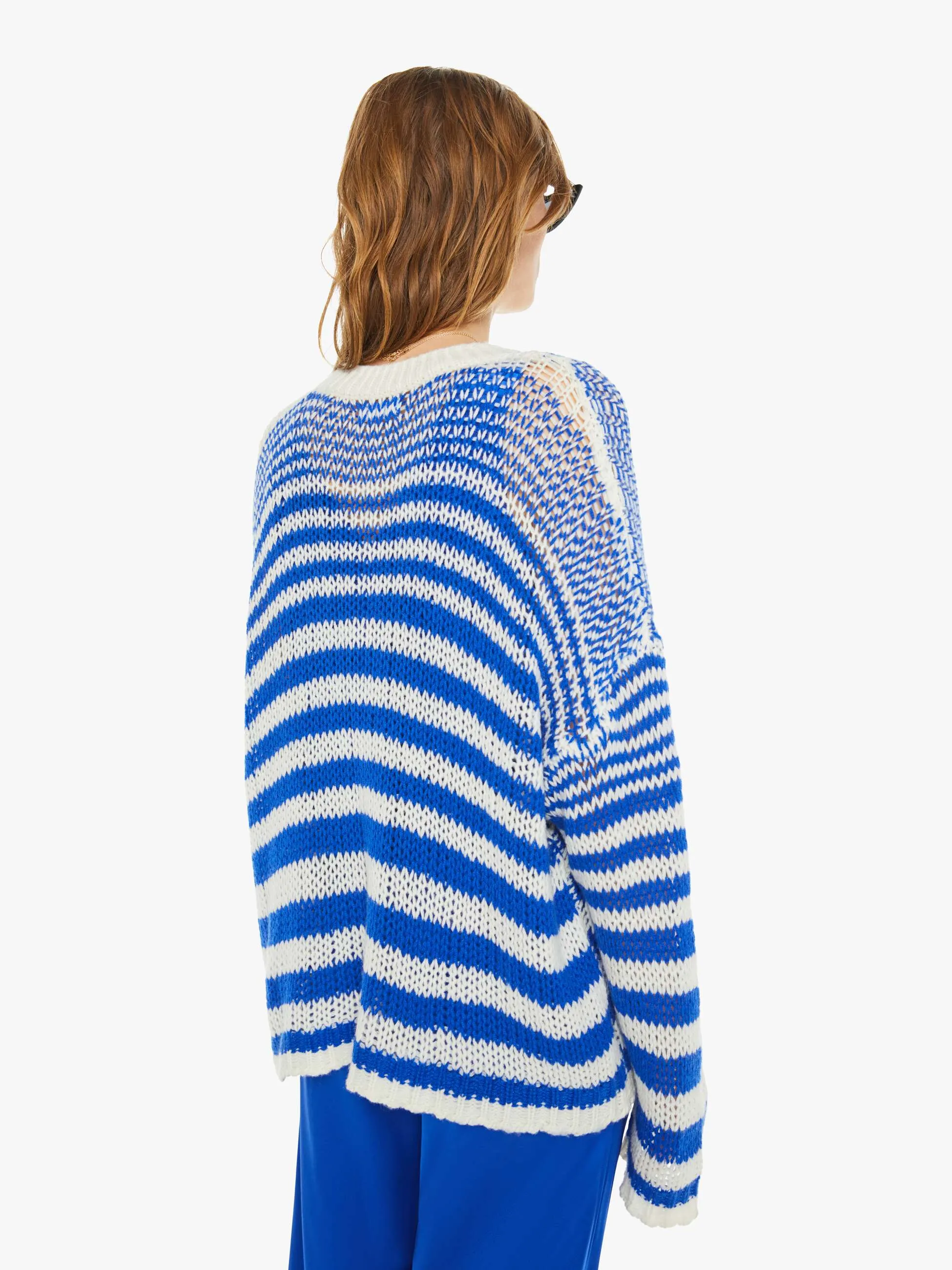 SABLYN Sheyla Slouchy Open Crewneck - Lapis Multi sold by MOTHER product image thumbnail 4