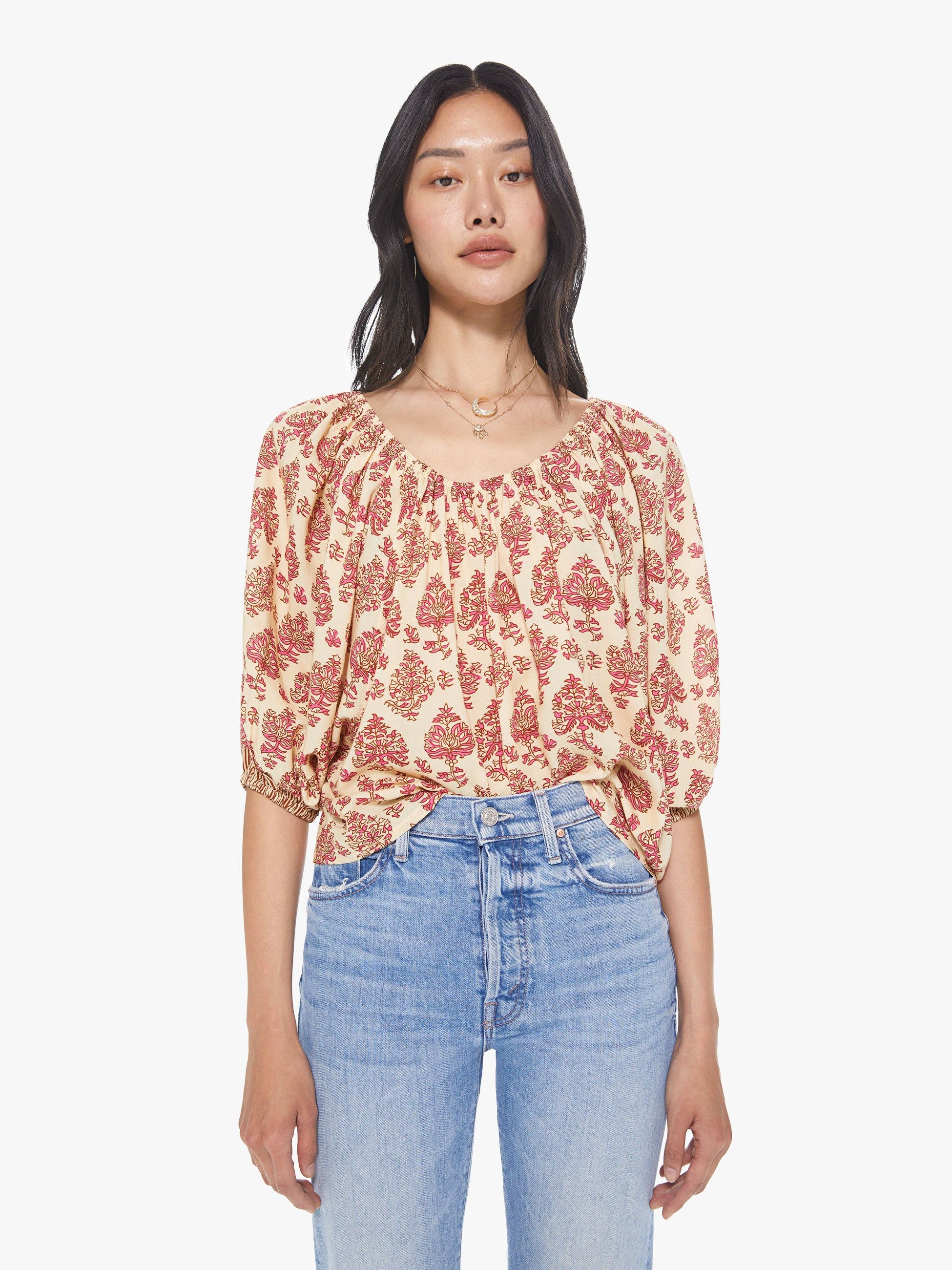 Natalie Martin Ella Top - Cyprus Print Pink sold by MOTHER