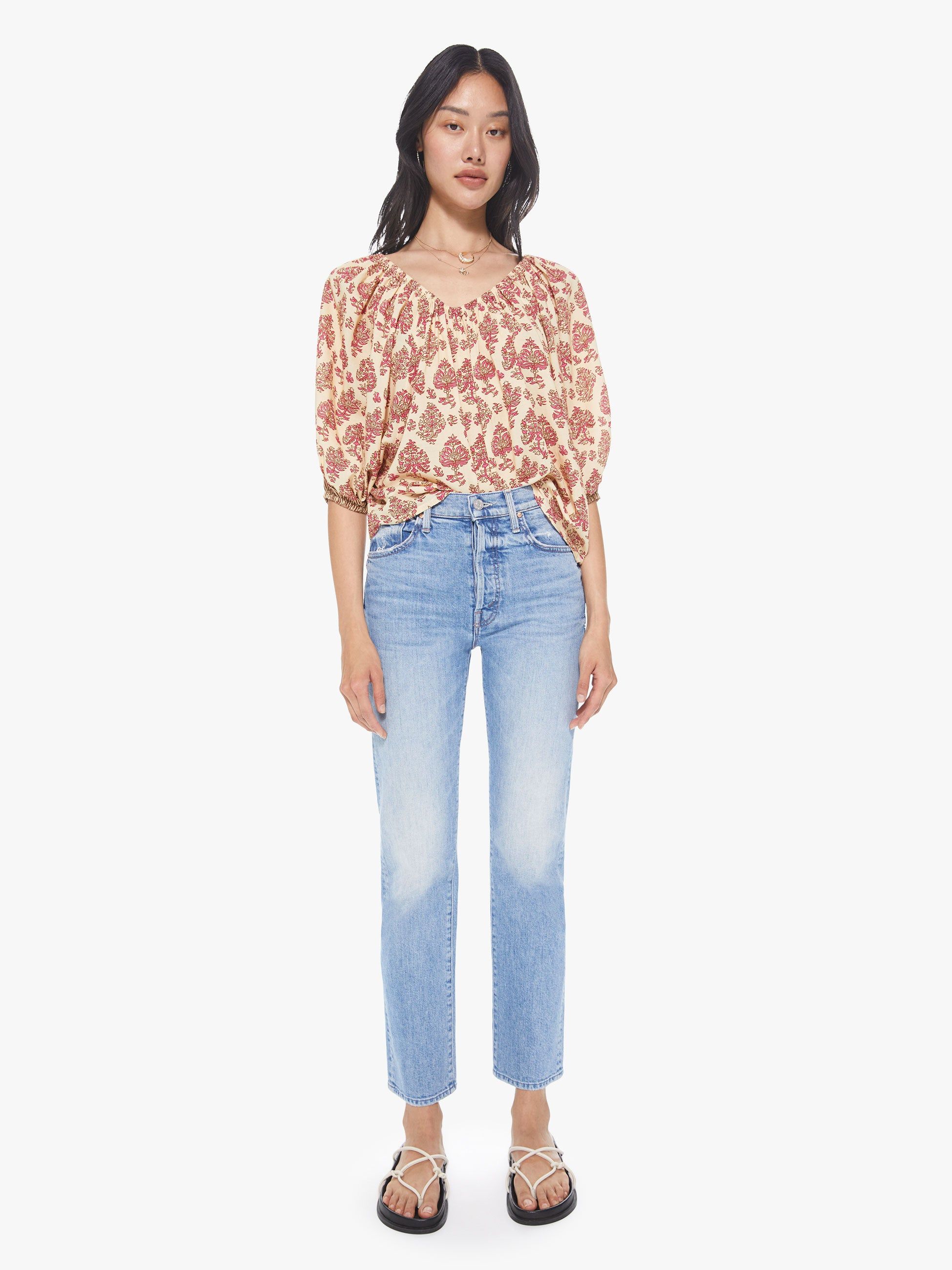 Natalie Martin Ella Top - Cyprus Print Pink sold by MOTHER product image thumbnail 4