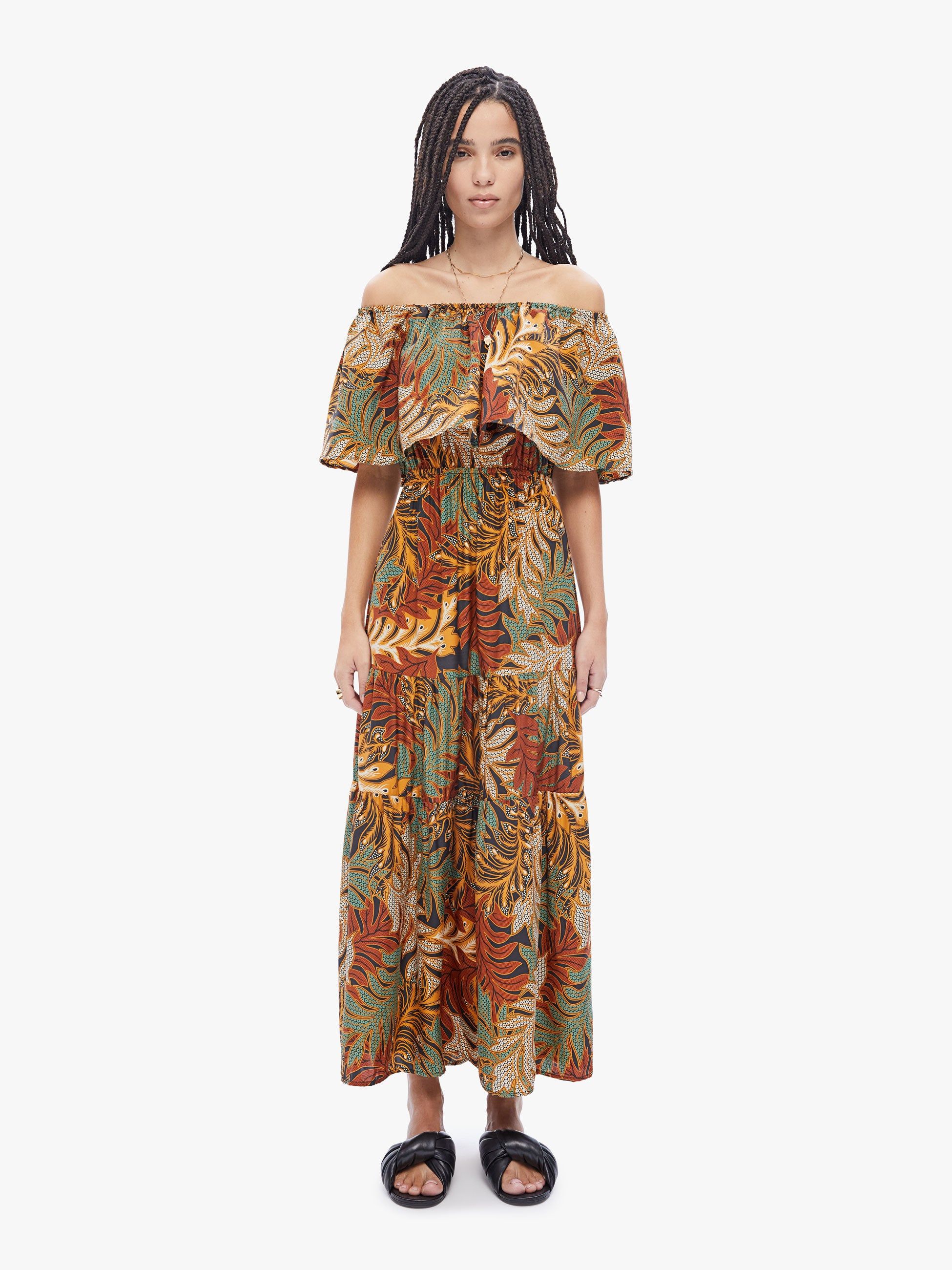 Natalie Martin Naomi Dress - Jungle Print Moss sold by MOTHER product image thumbnail 2