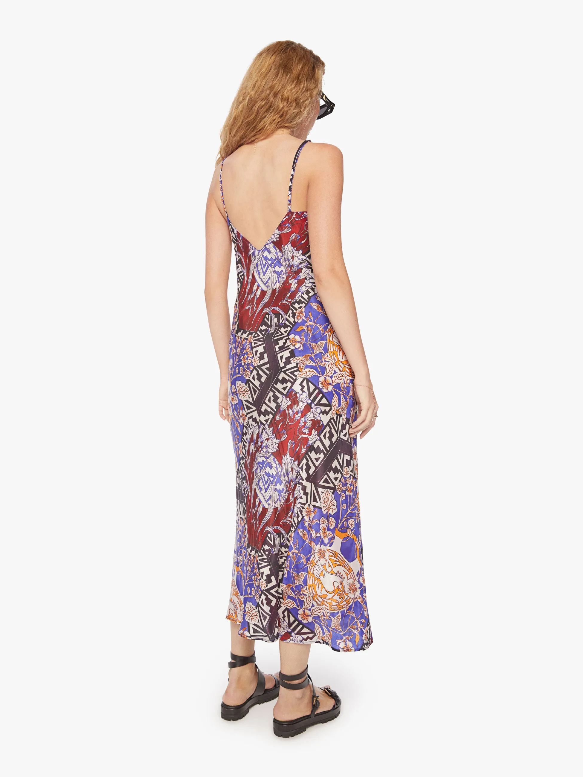 Maria Cher Isabel Slip Dress - Mendoza Blue Cobalt sold by MOTHER product image thumbnail 4
