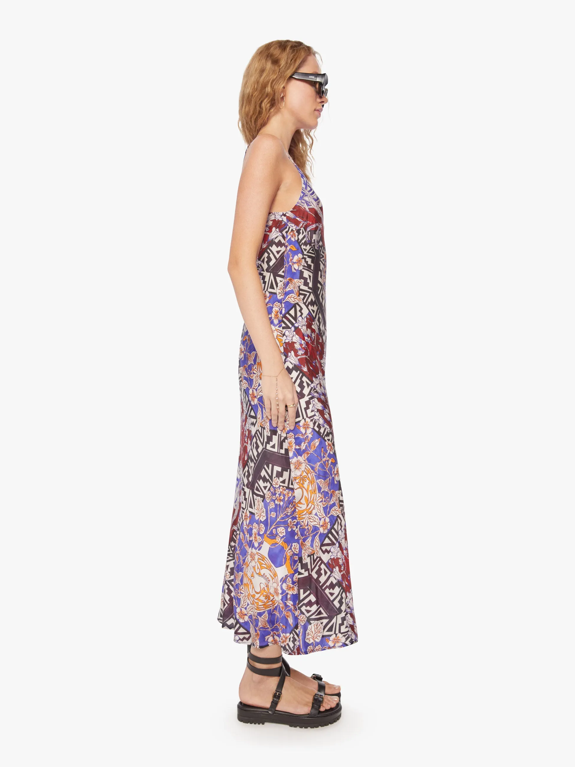 Maria Cher Isabel Slip Dress - Mendoza Blue Cobalt sold by MOTHER product image thumbnail 3