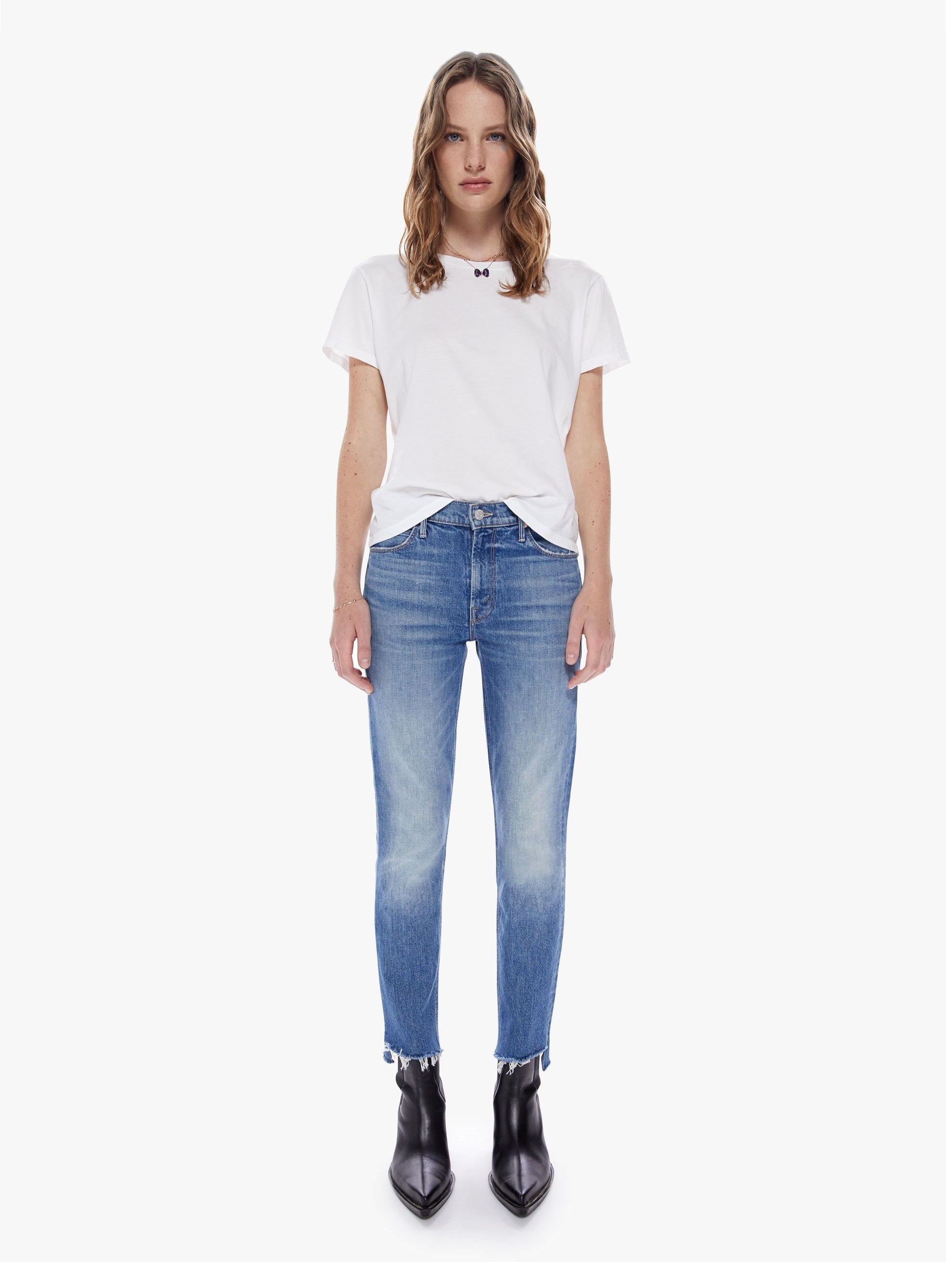 The Mid Rise Dazzler Ankle Step Fray - Something To Remember sold by MOTHER product image thumbnail 2