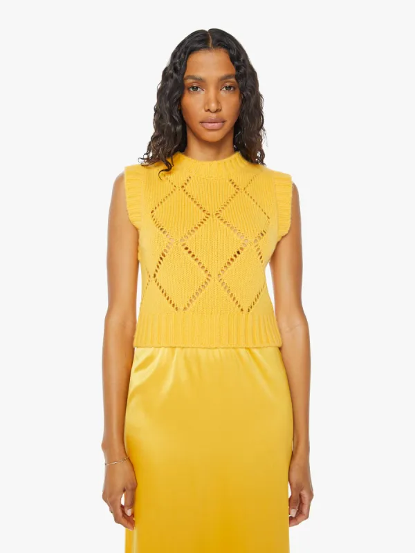 SABLYN Tyree Diamond Pattern Vest - Marzipan made by Sablyn