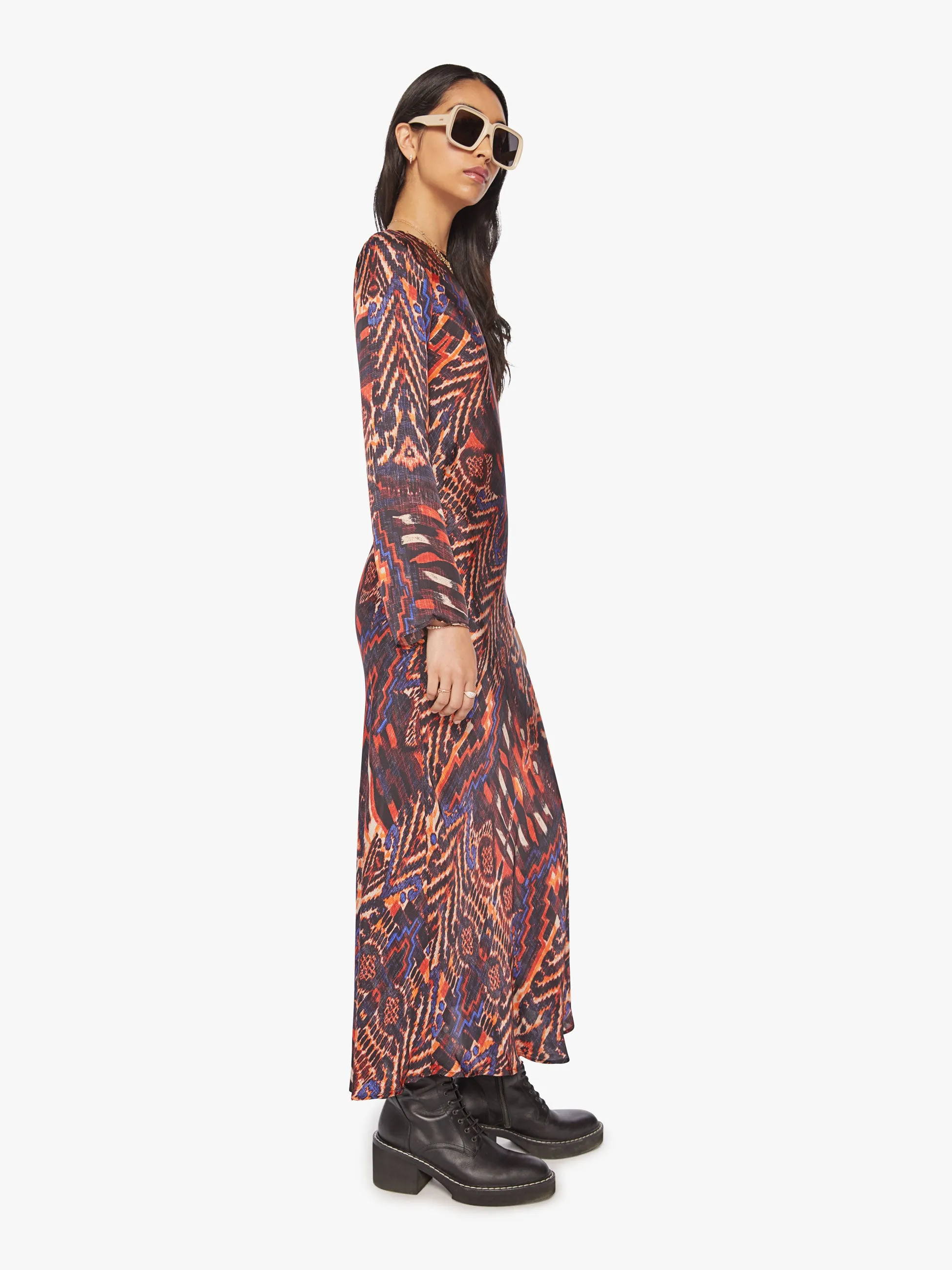 Maria Cher Catia Long Dress - Junin Brick Melange sold by MOTHER product image thumbnail 3