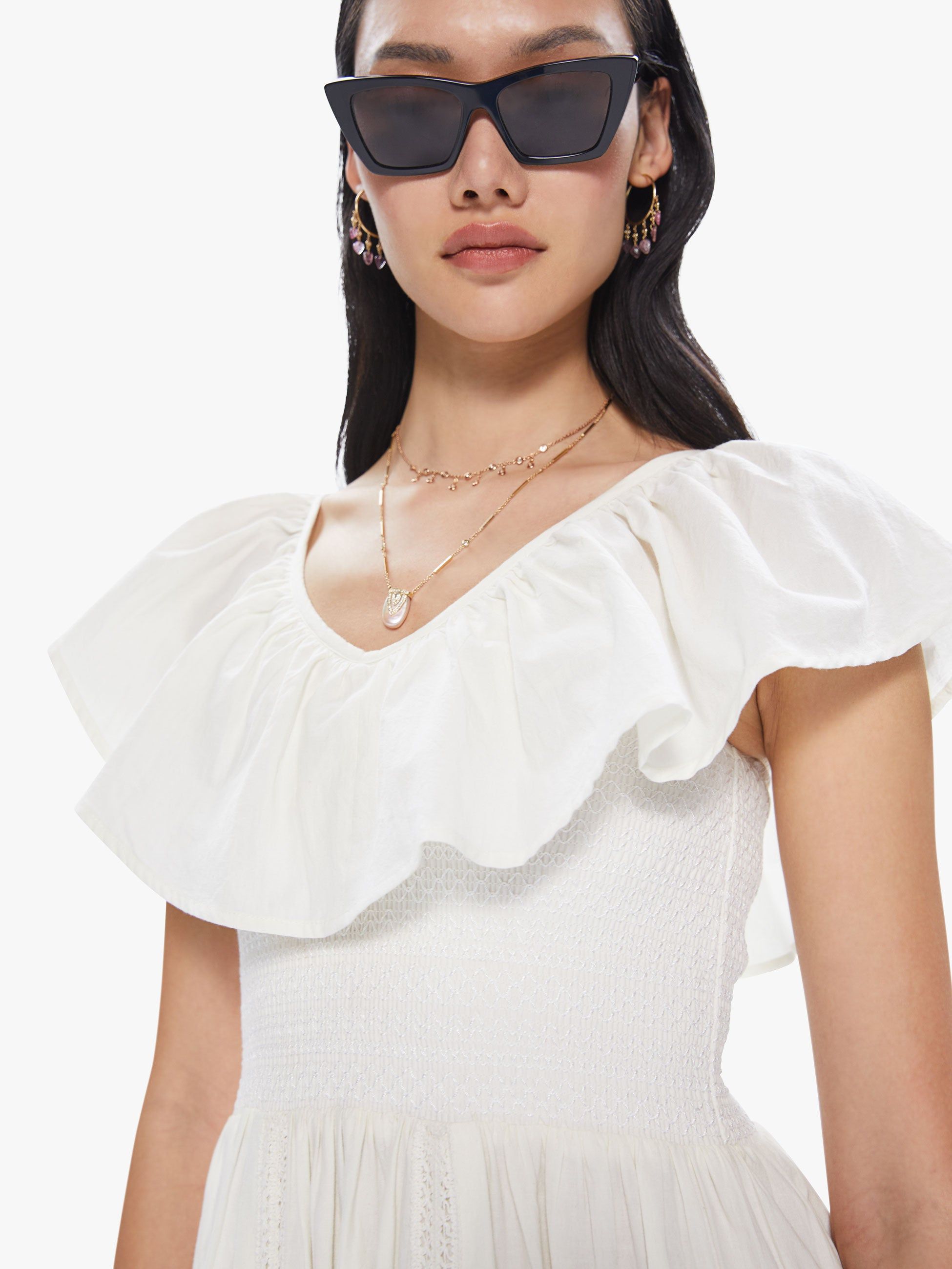 Maria Cher Tilda Midi Dress - Off-White sold by MOTHER product image thumbnail 5