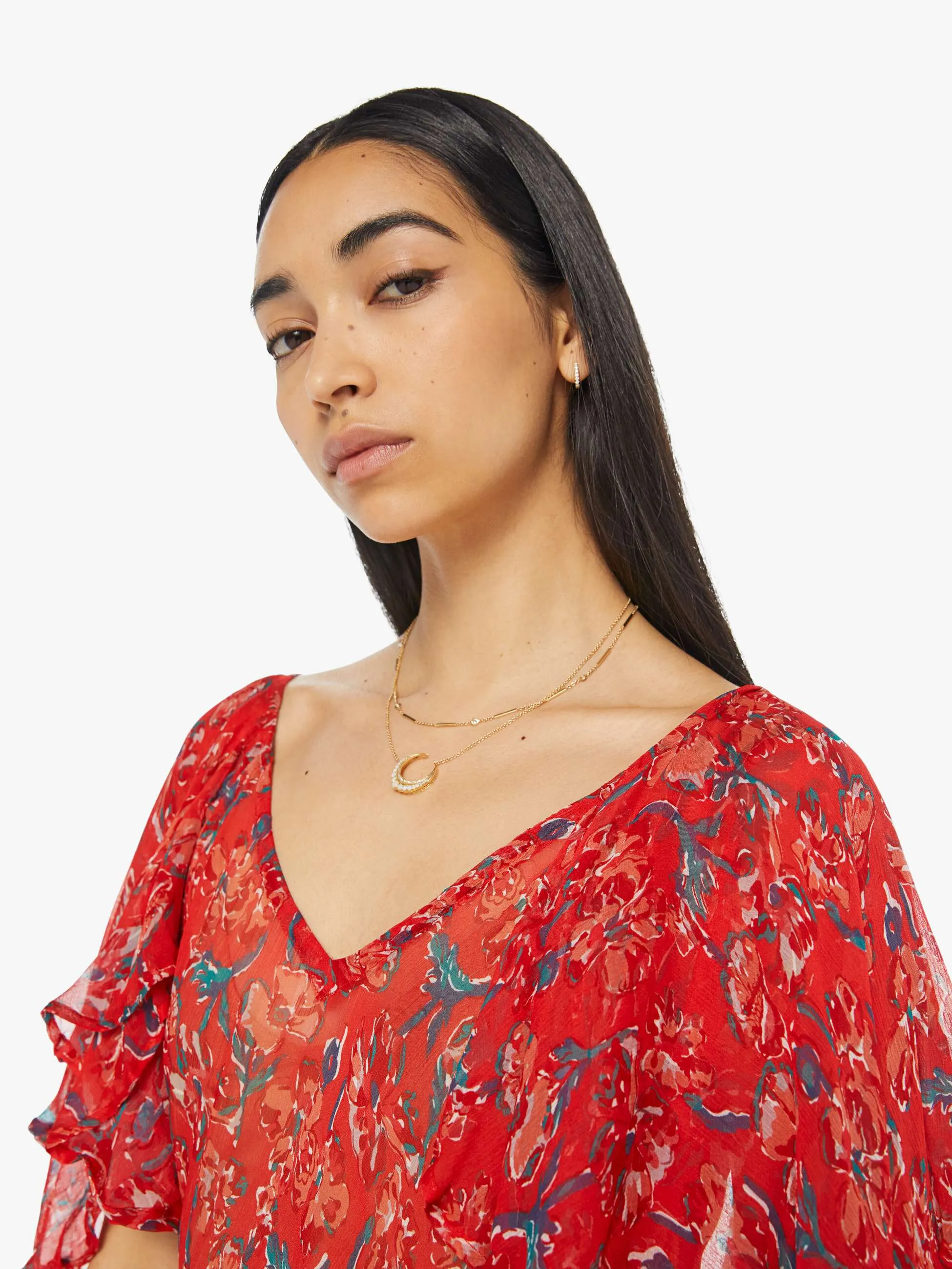 Natalie Martin Ramya Dress - Watercolor Vermillion sold by MOTHER product image thumbnail 4