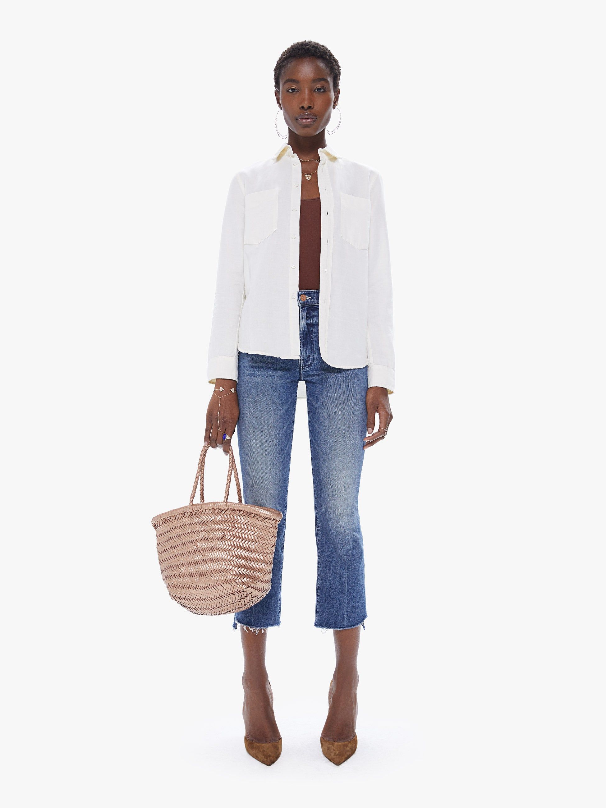 Basket Case Metallic Goa Small Leather Tote - Copper sold by MOTHER product image thumbnail 3