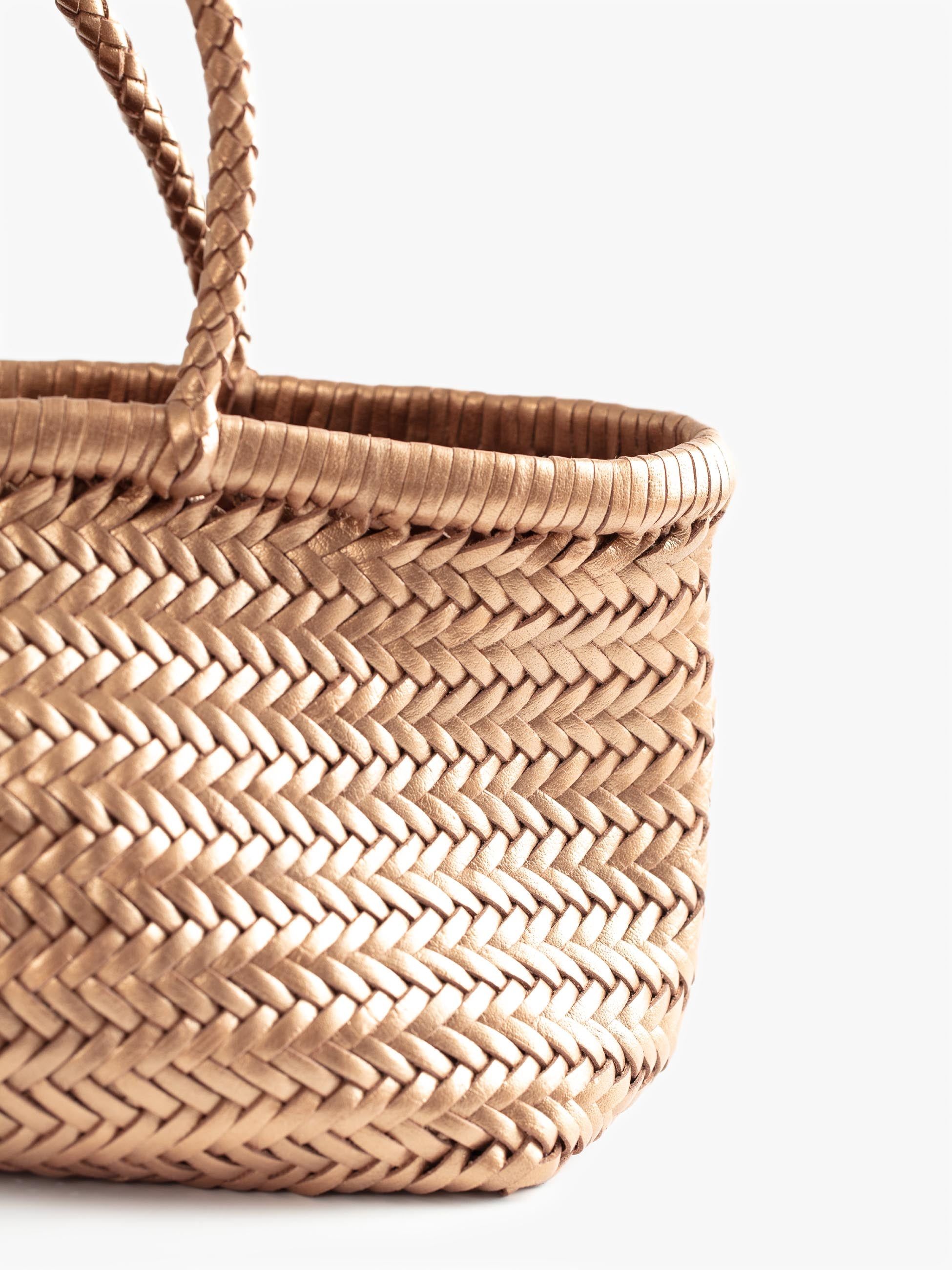 Basket Case Metallic Goa Small Leather Tote - Copper sold by MOTHER product image thumbnail 5