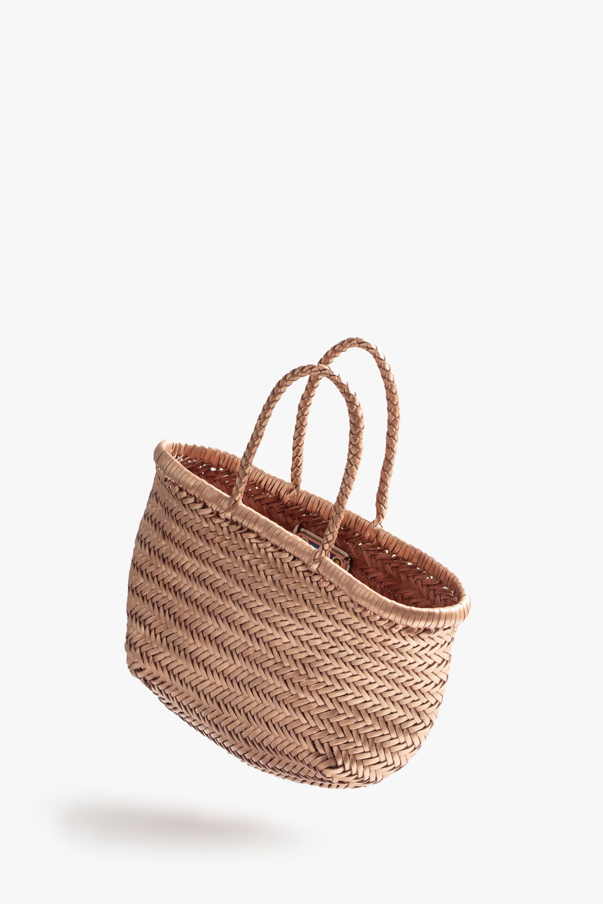 Basket Case Metallic Goa Small Leather Tote - Copper sold by MOTHER product image thumbnail 4