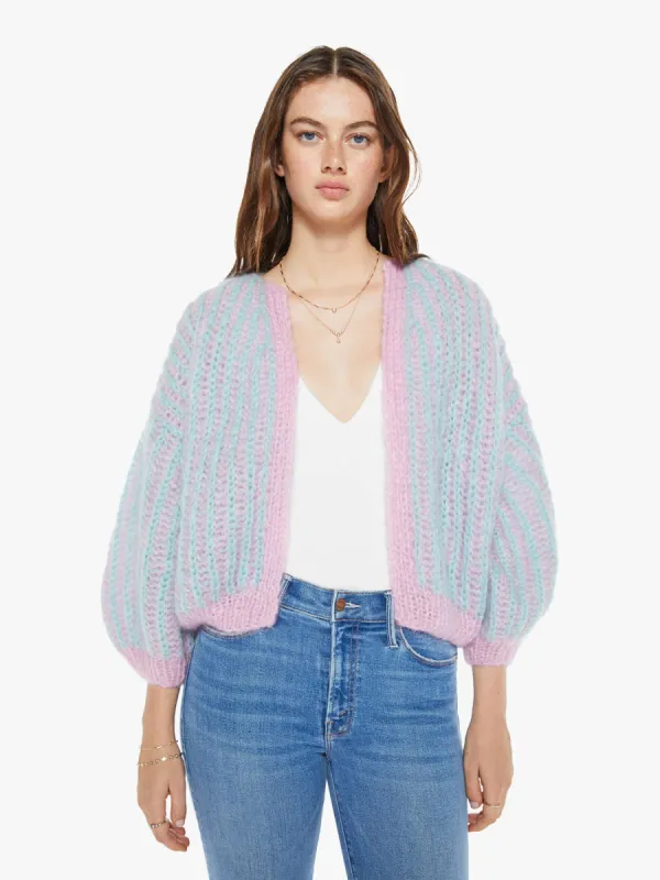 Maiami Mohair Brioche Bomber Cardigan - Rose-Mint sold by MOTHER