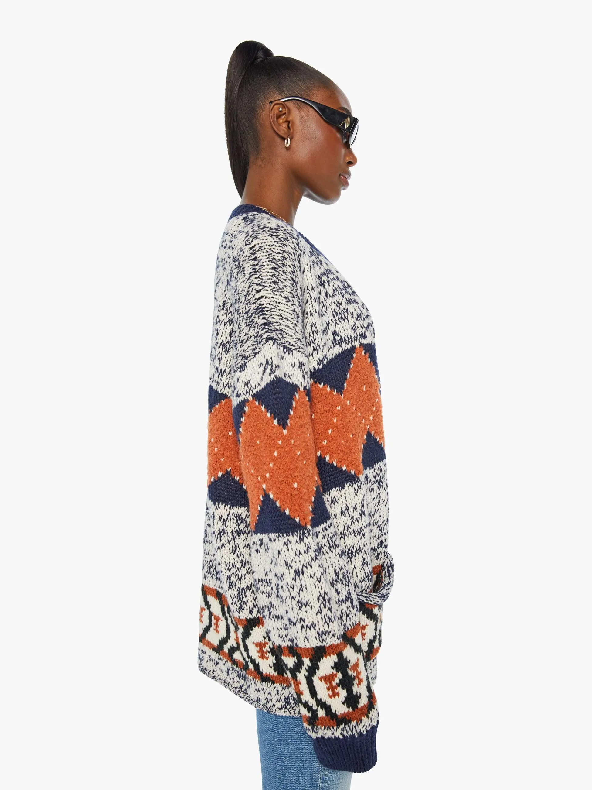 The Long Drop Cardigan - One Tile At A Time sold by MOTHER product image thumbnail 3
