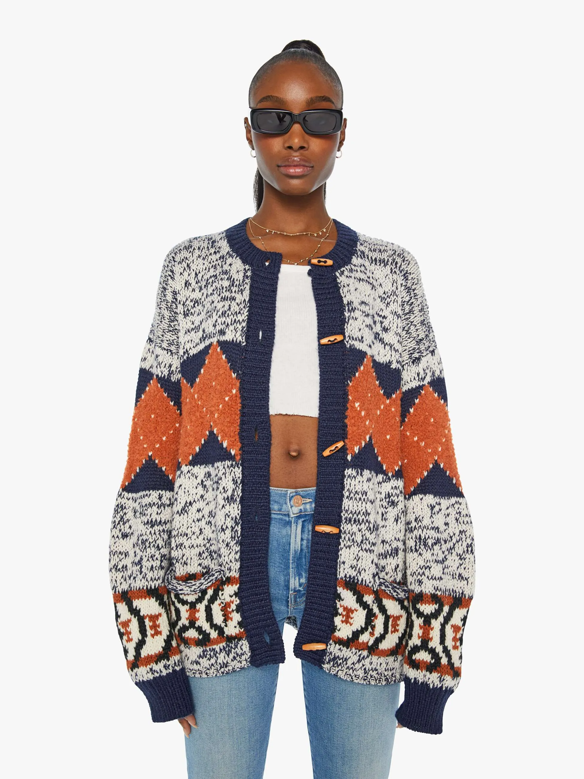 The Long Drop Cardigan - One Tile At A Time sold by MOTHER product image thumbnail 2