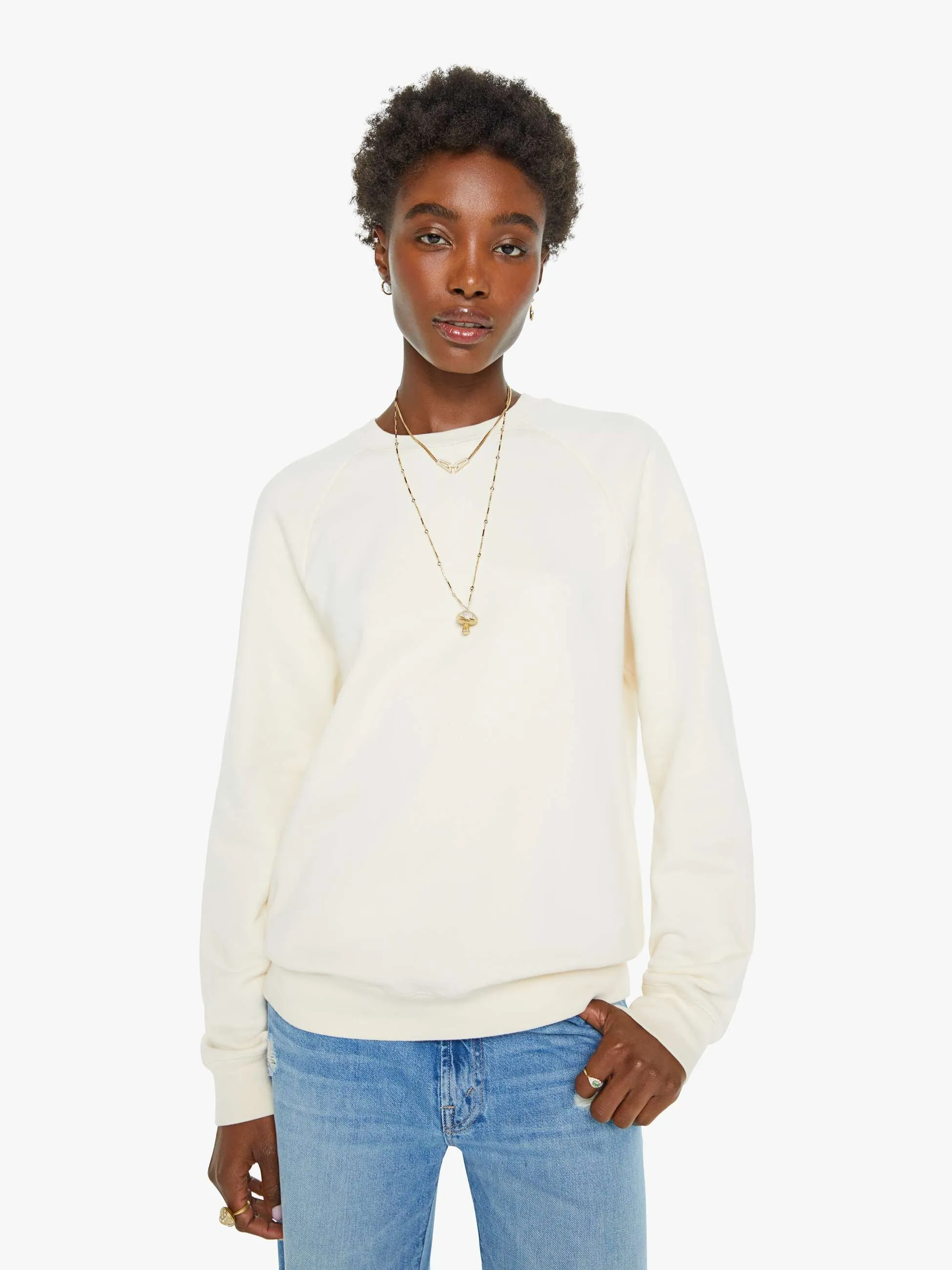 La Paz Cunha Sweatshirt - Lucky Ecru sold by MOTHER product image thumbnail 3