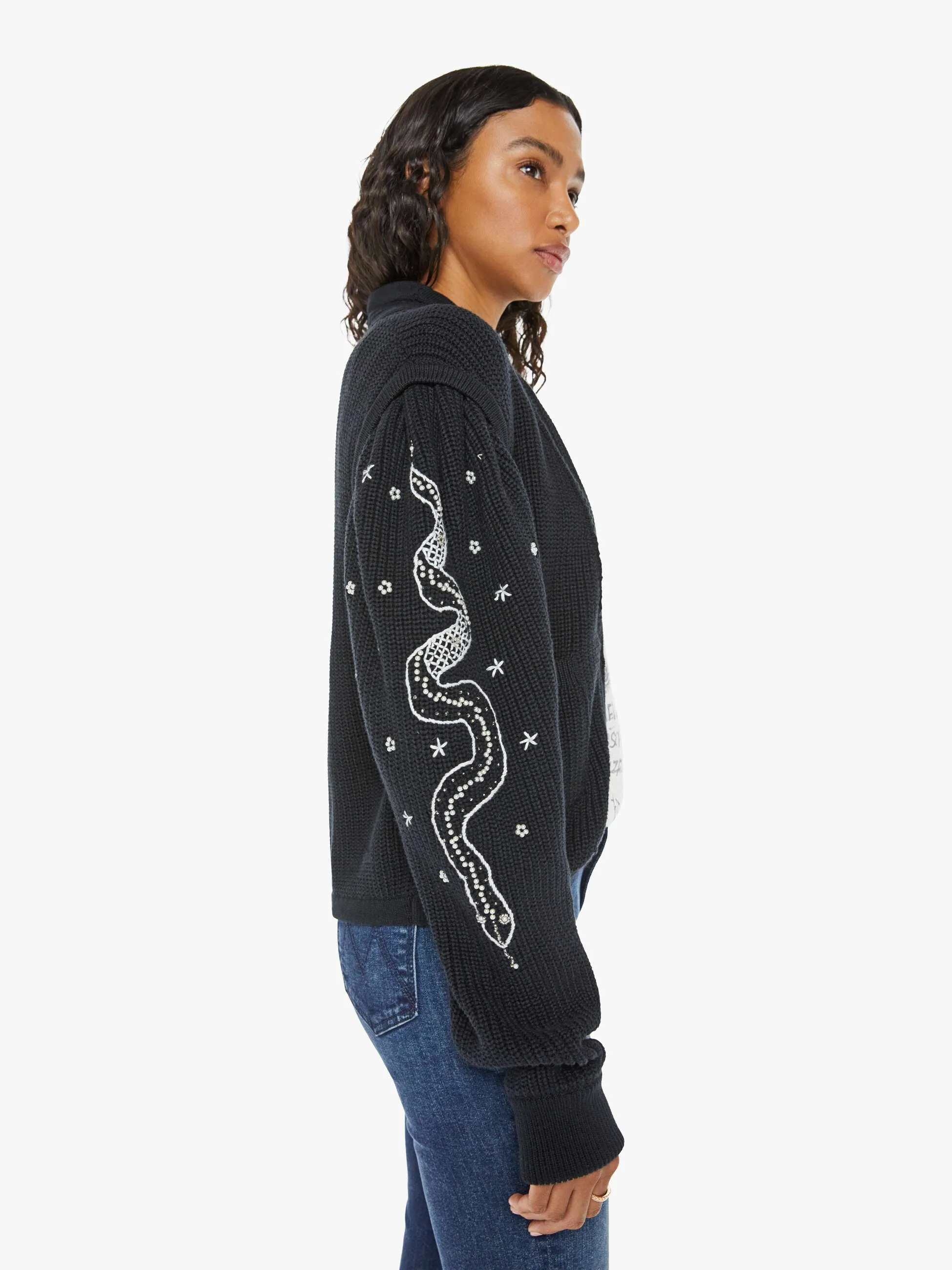 The Puff Sleeve Cardigan - Up Your Sleeve sold by MOTHER product image thumbnail 3