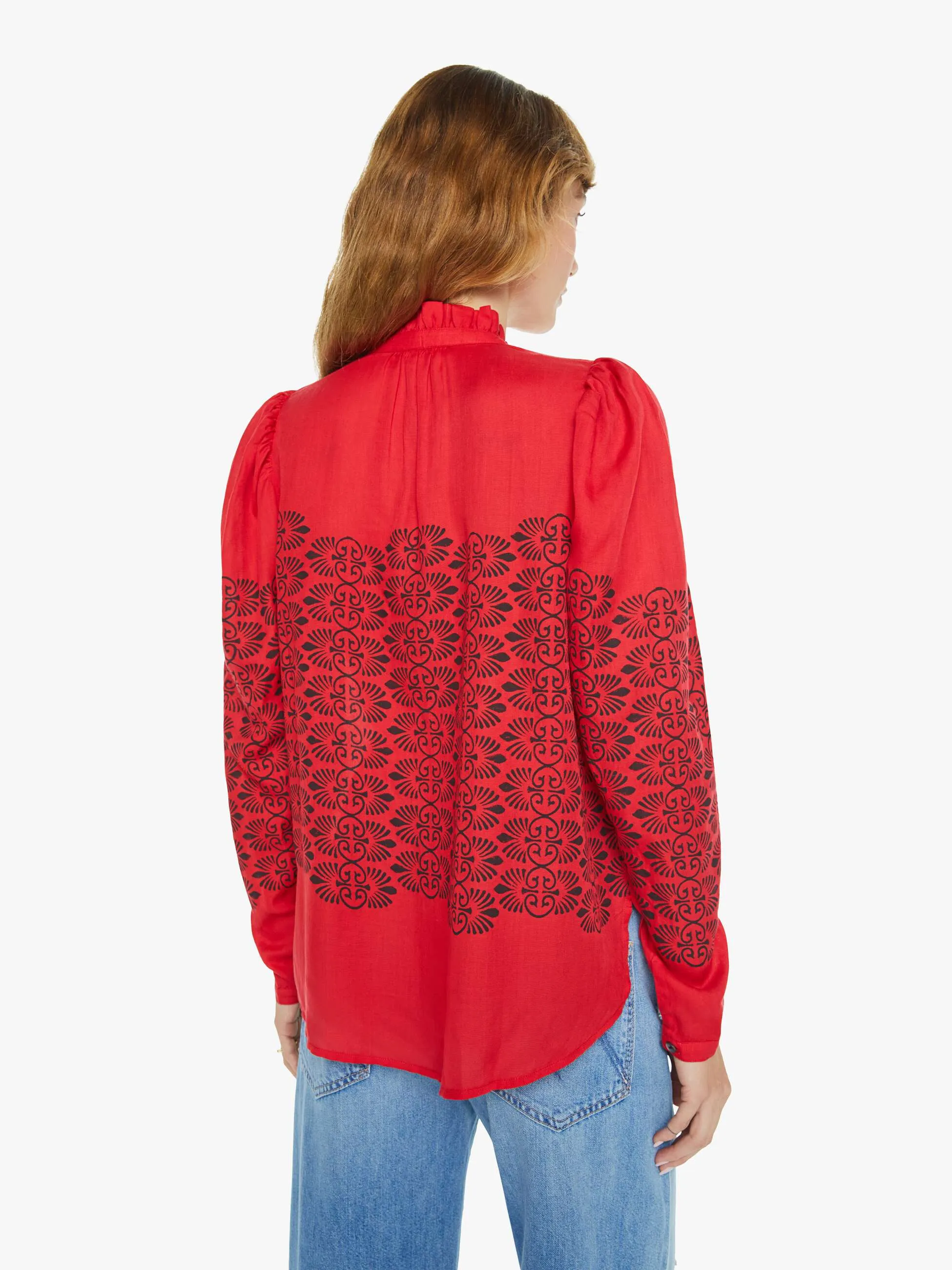Alix Of Bohemia Artemis Shirt - Cherry Trellis sold by MOTHER product image thumbnail 4