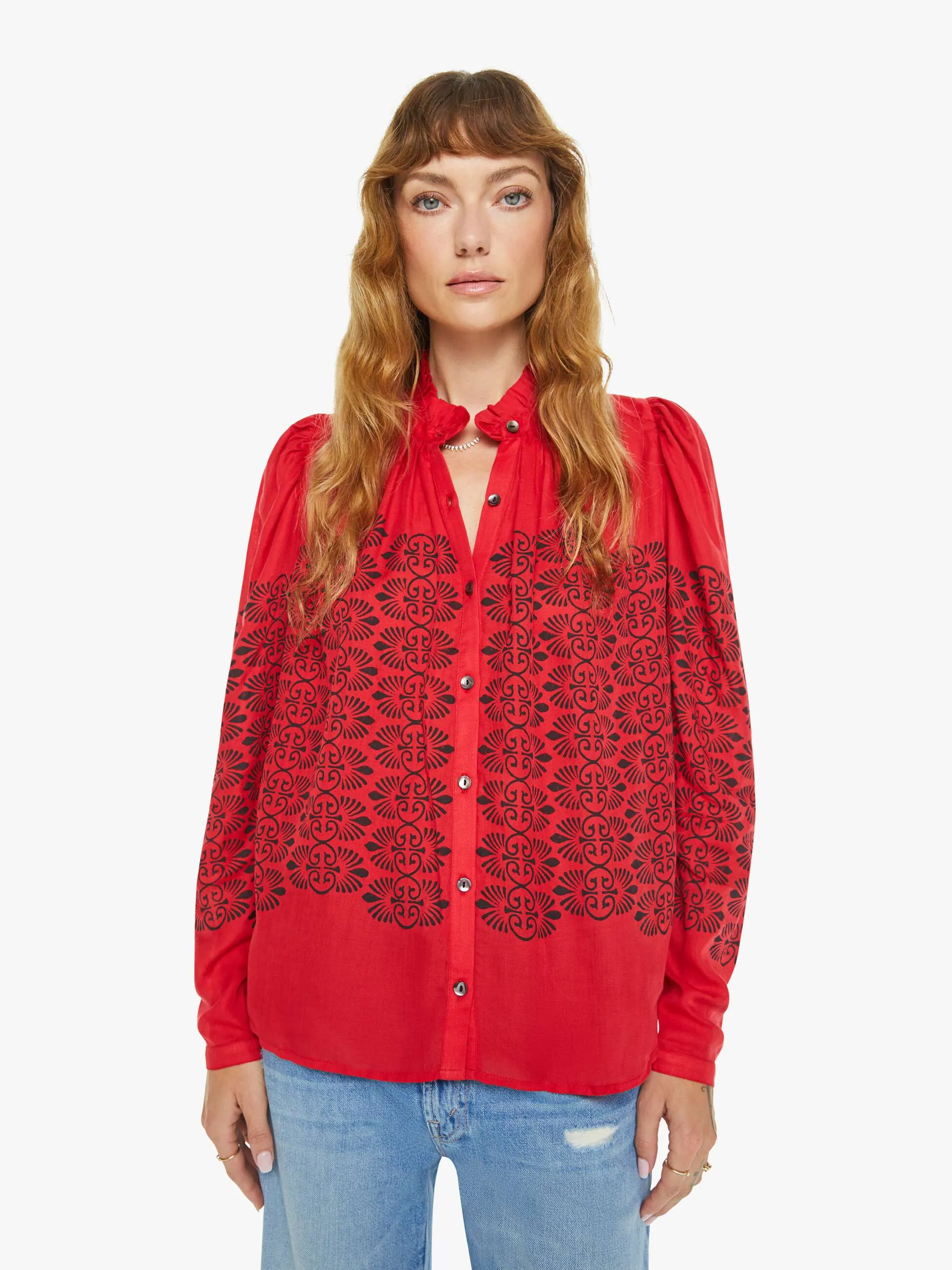 Alix Of Bohemia Artemis Shirt - Cherry Trellis sold by MOTHER