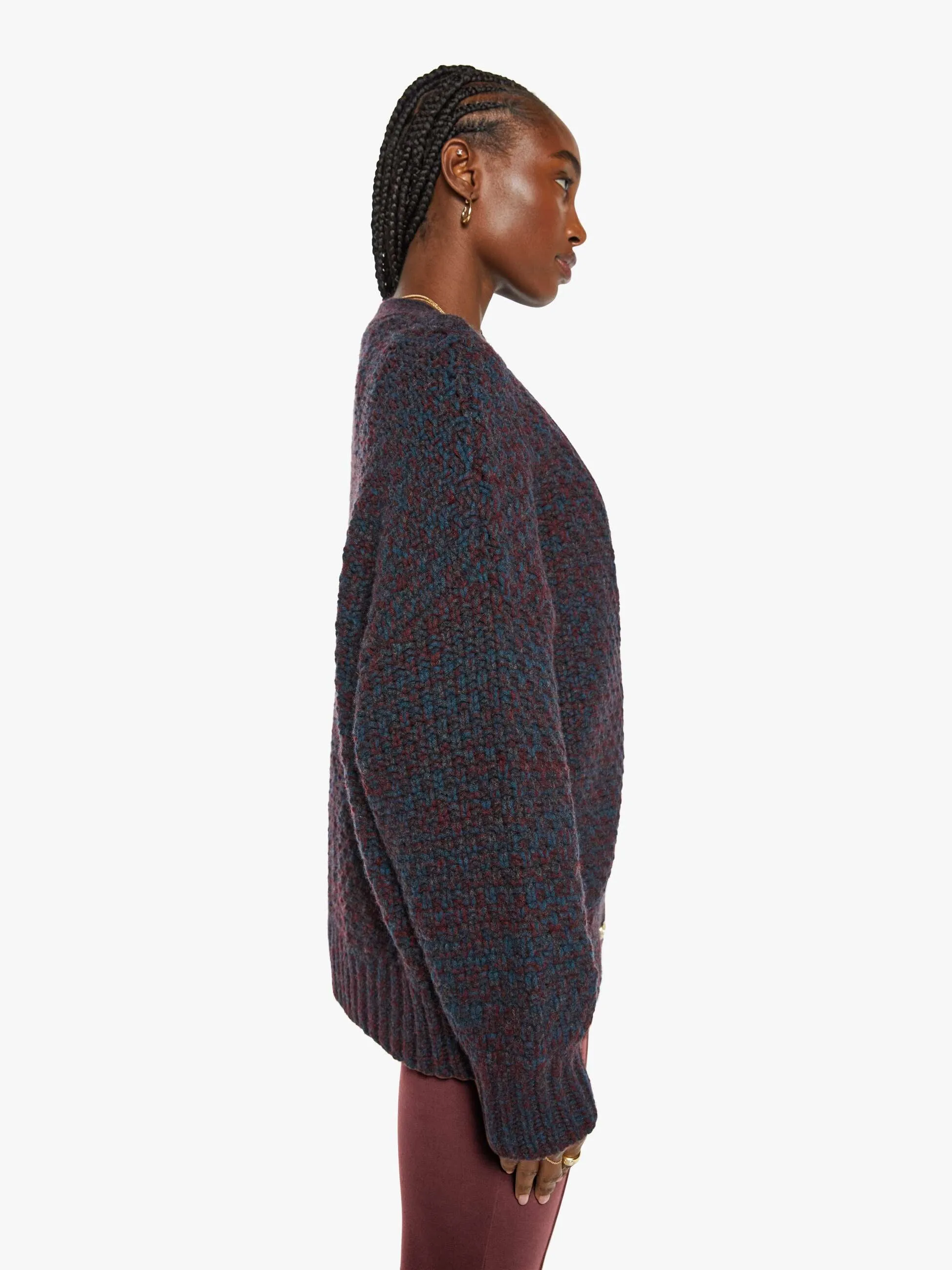 SABLYN Tischc Slouchy Cardigan - Bordeaux Multi sold by MOTHER product image thumbnail 2