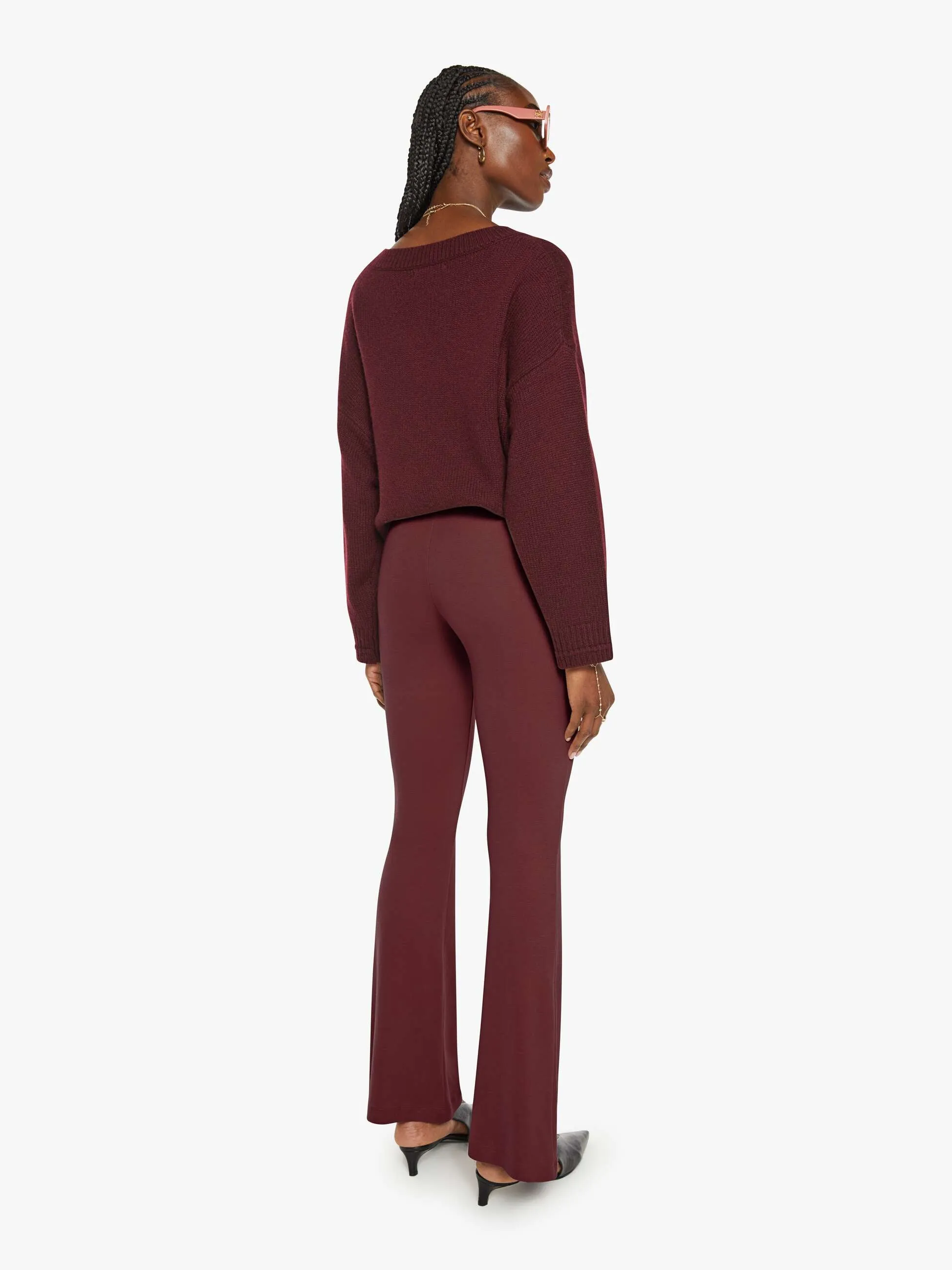 SABLYN Bailey High Rise Pintuck Flare - Bordeaux sold by MOTHER product image thumbnail 3