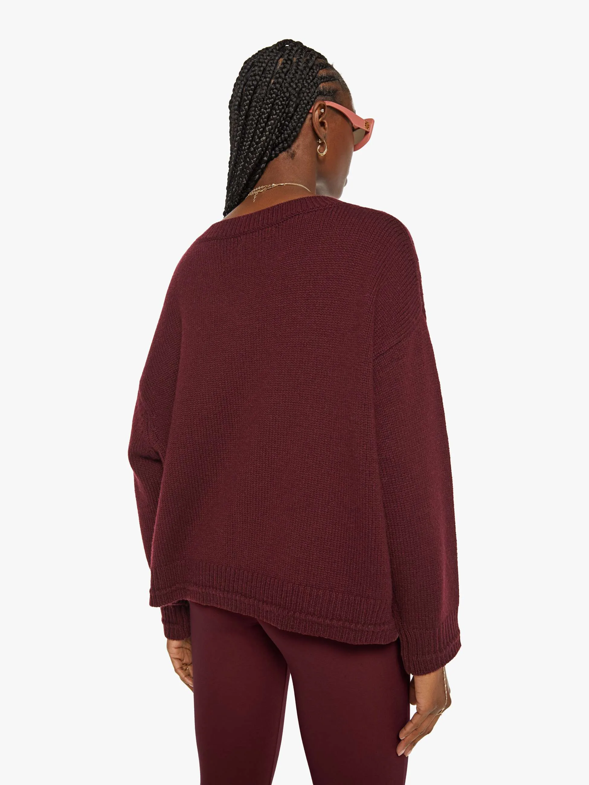 SABLYN Alston Boyfriend Crewneck - Bordeaux sold by MOTHER product image thumbnail 3