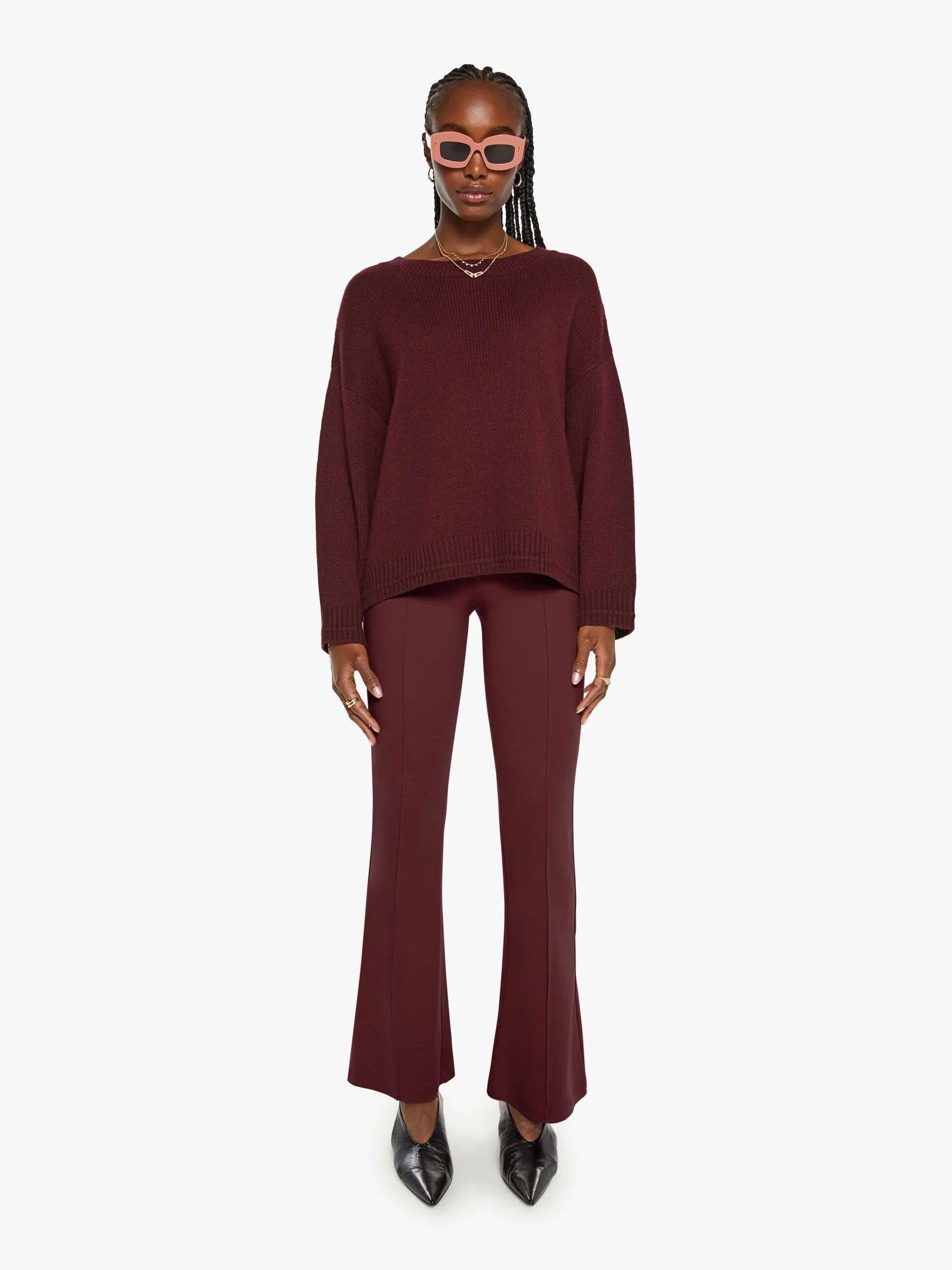 SABLYN Alston Boyfriend Crewneck - Bordeaux sold by MOTHER product image thumbnail 4