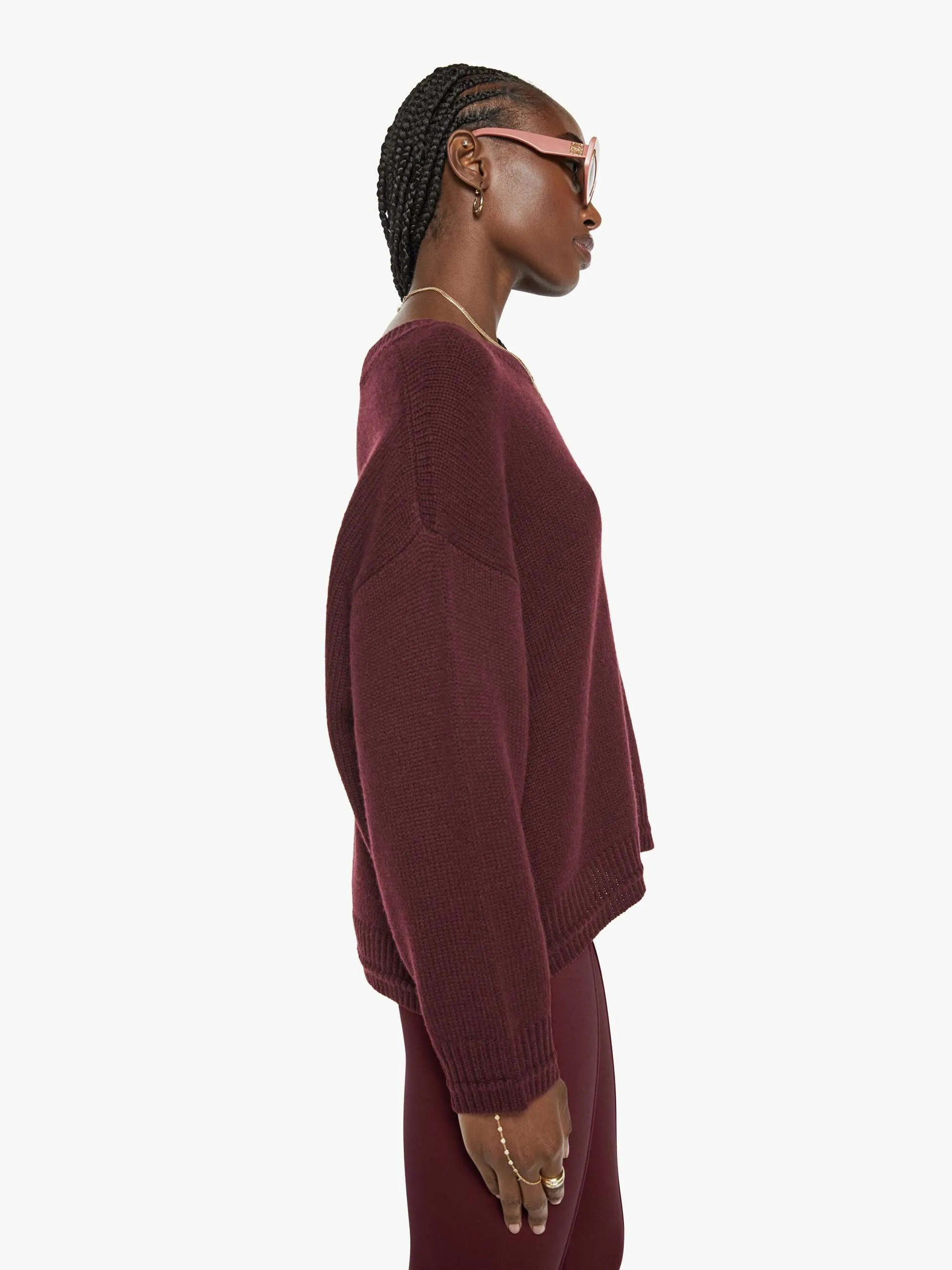 SABLYN Alston Boyfriend Crewneck - Bordeaux sold by MOTHER product image thumbnail 2