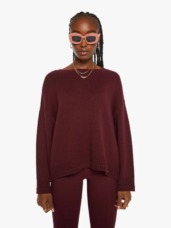 SABLYN Alston Boyfriend Crewneck - Bordeaux sold by MOTHER