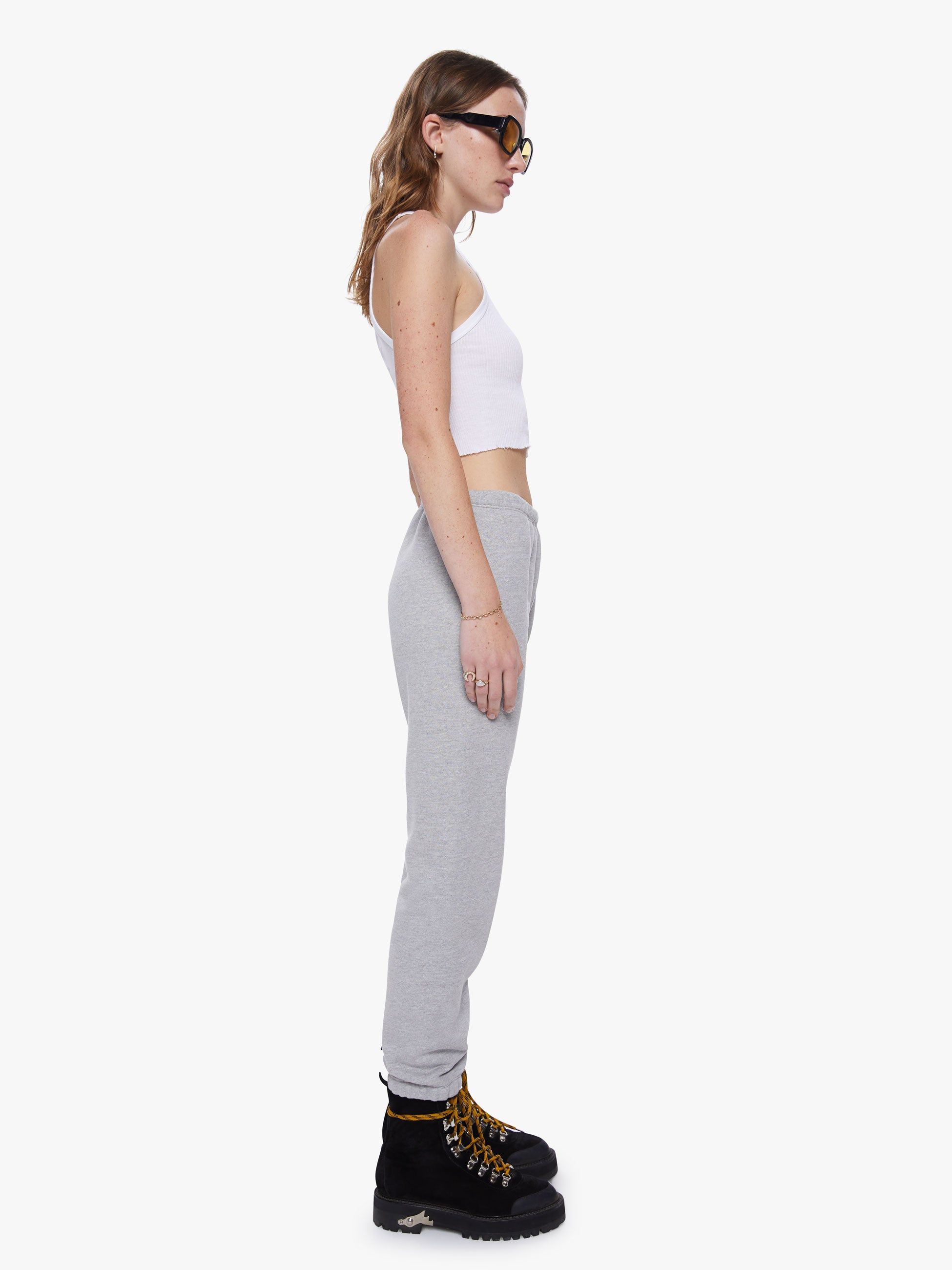 SPRWMN Heart Sweatpants - Heather Grey sold by MOTHER product image thumbnail 3