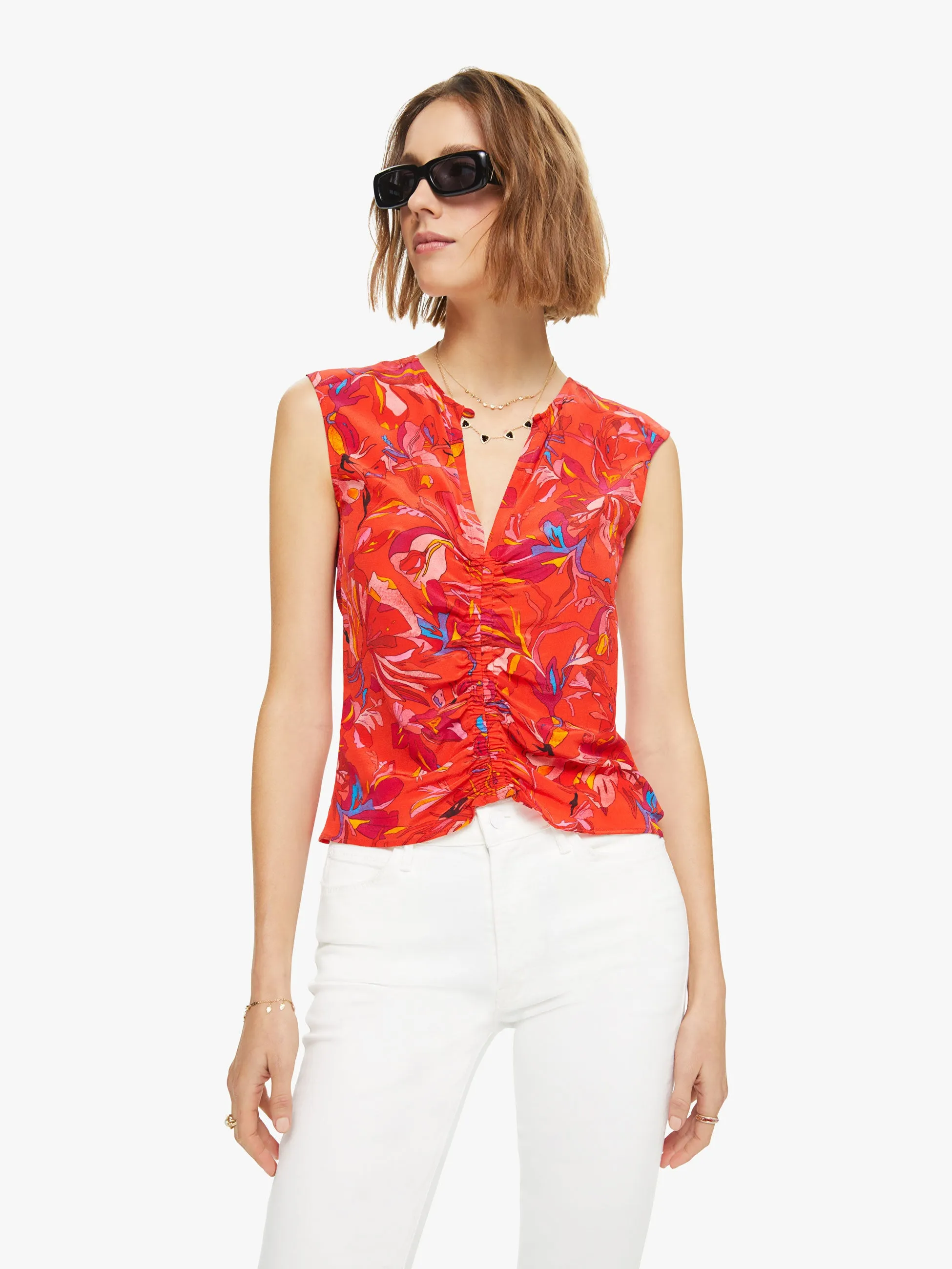 Maria Cher Aiko Top - Carhue Red sold by MOTHER