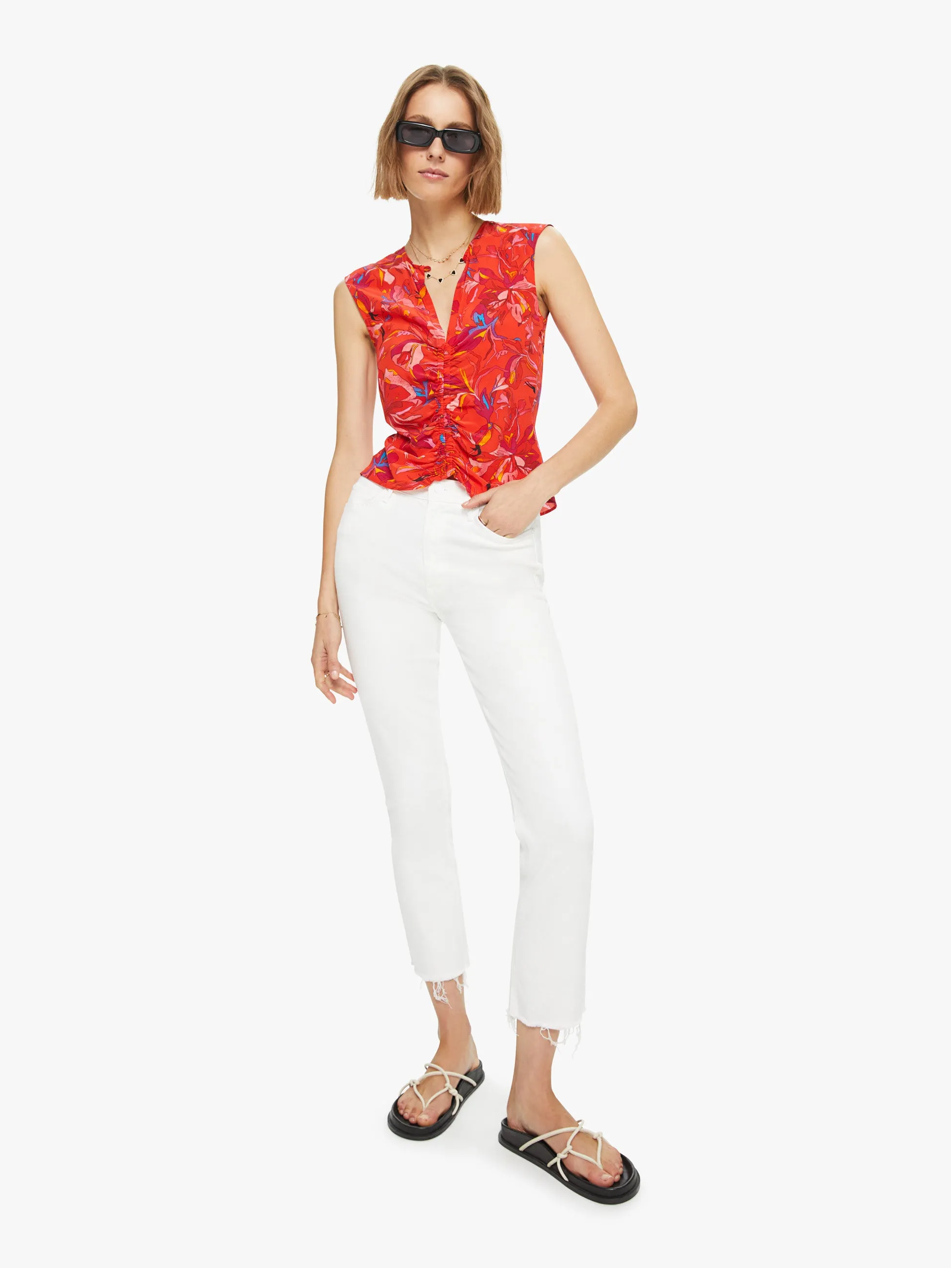 Maria Cher Aiko Top - Carhue Red sold by MOTHER product image thumbnail 5