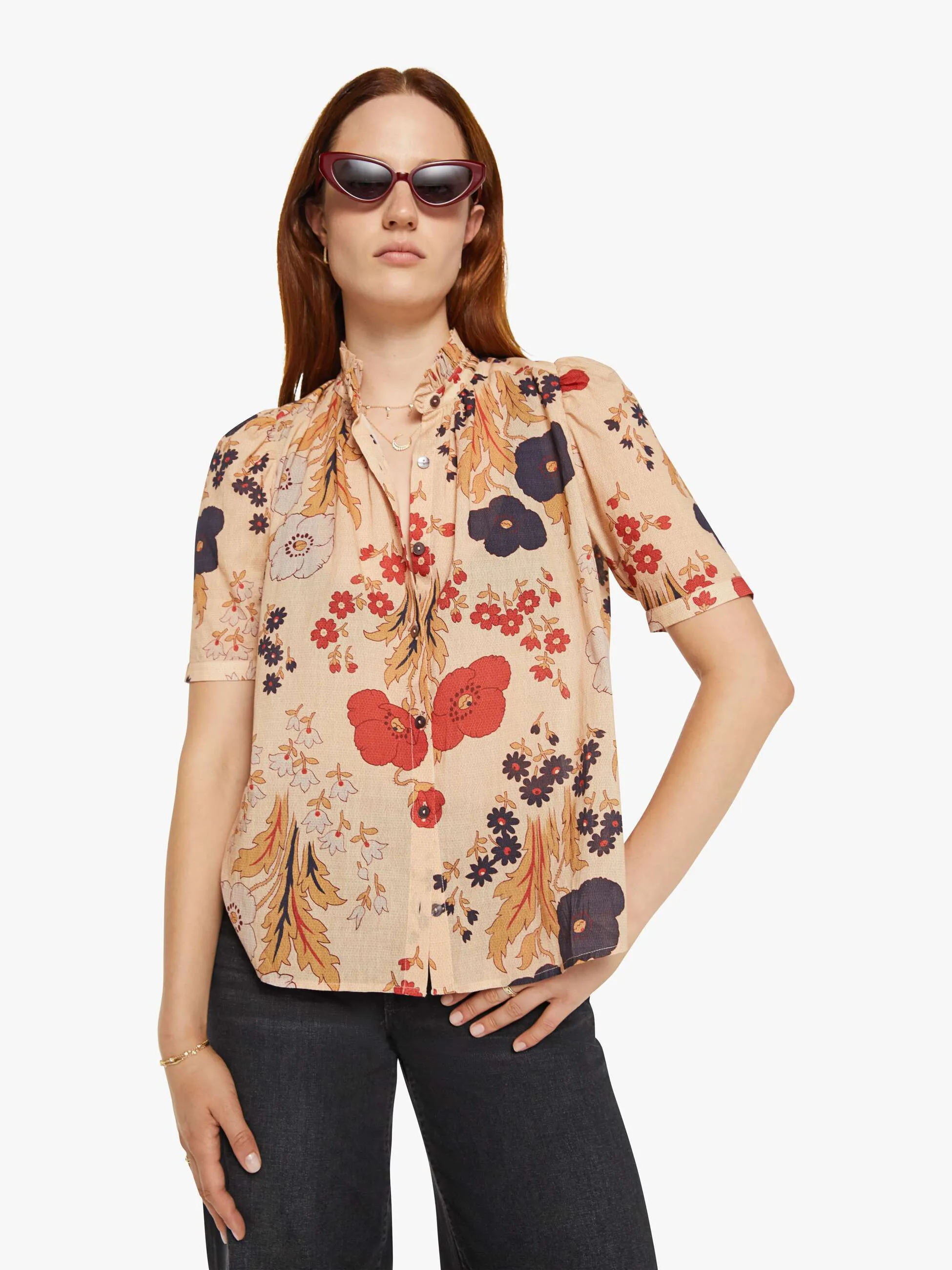 Alix of Bohemia Winnie Shirt - Vintage Poppy sold by MOTHER