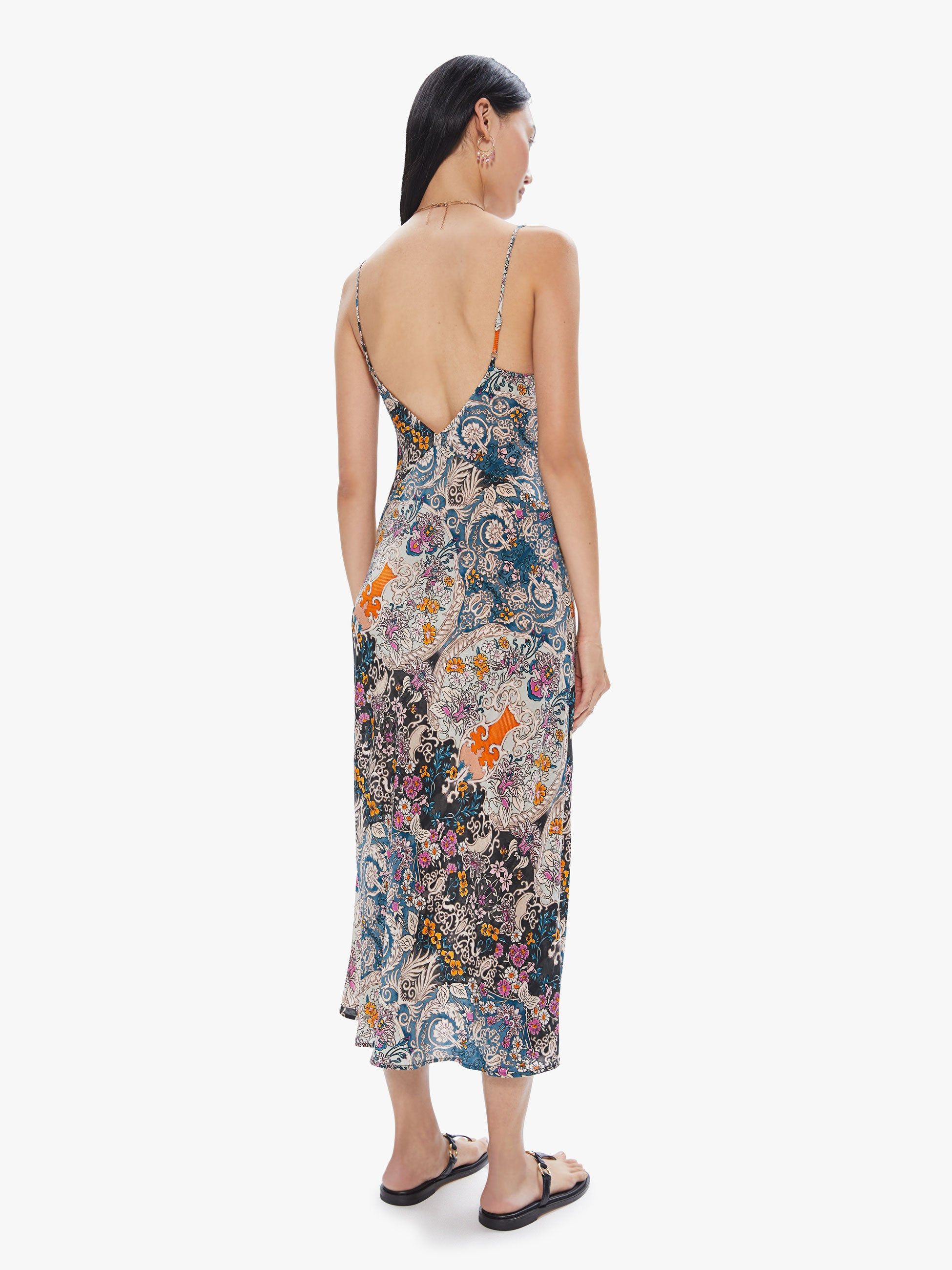 Maria Cher Isabel Slip Dress - Besalu Blue sold by MOTHER product image thumbnail 4
