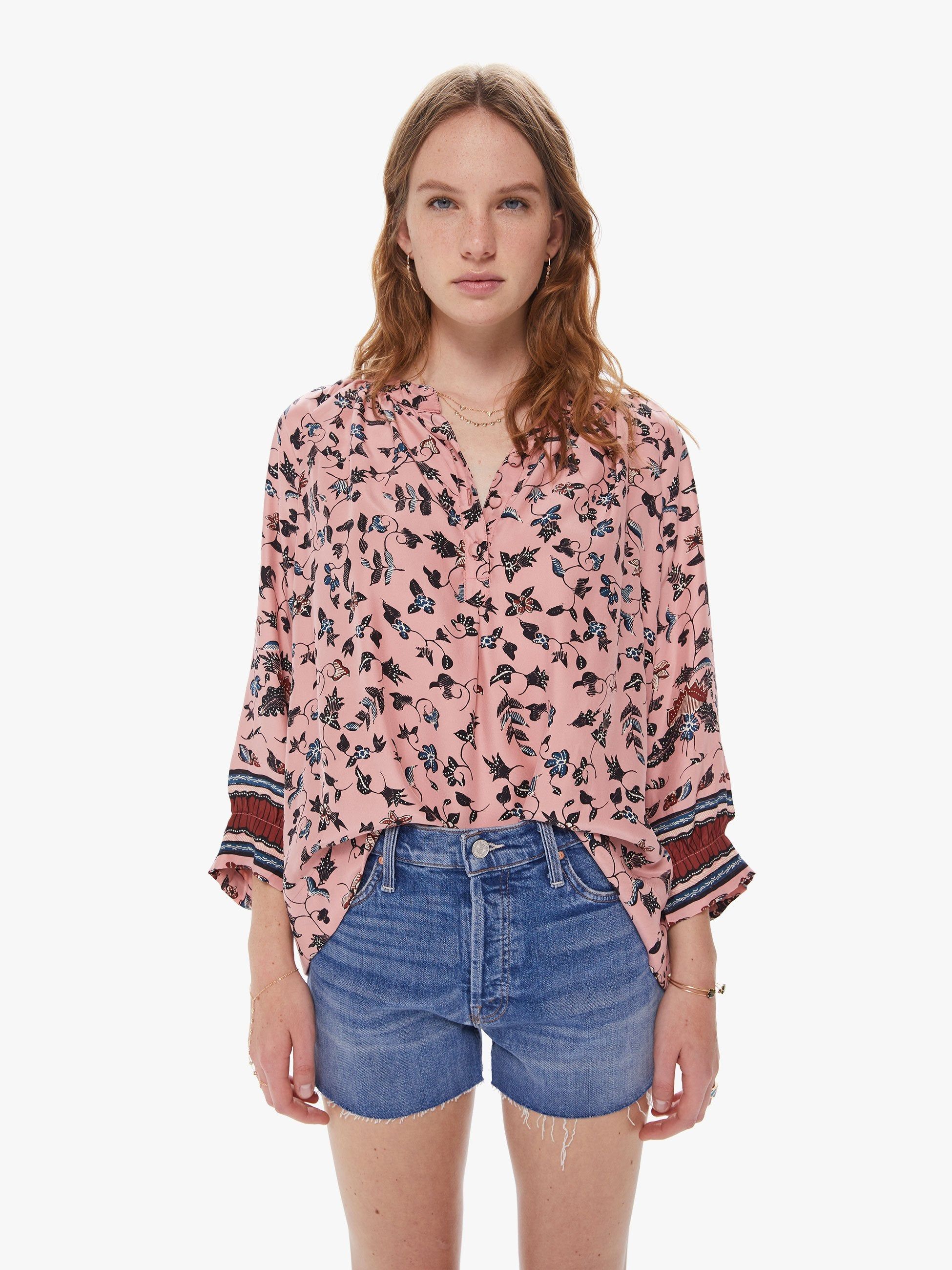 Natalie Martin Remy Top - Lotus Print Champagne sold by MOTHER product image thumbnail 2