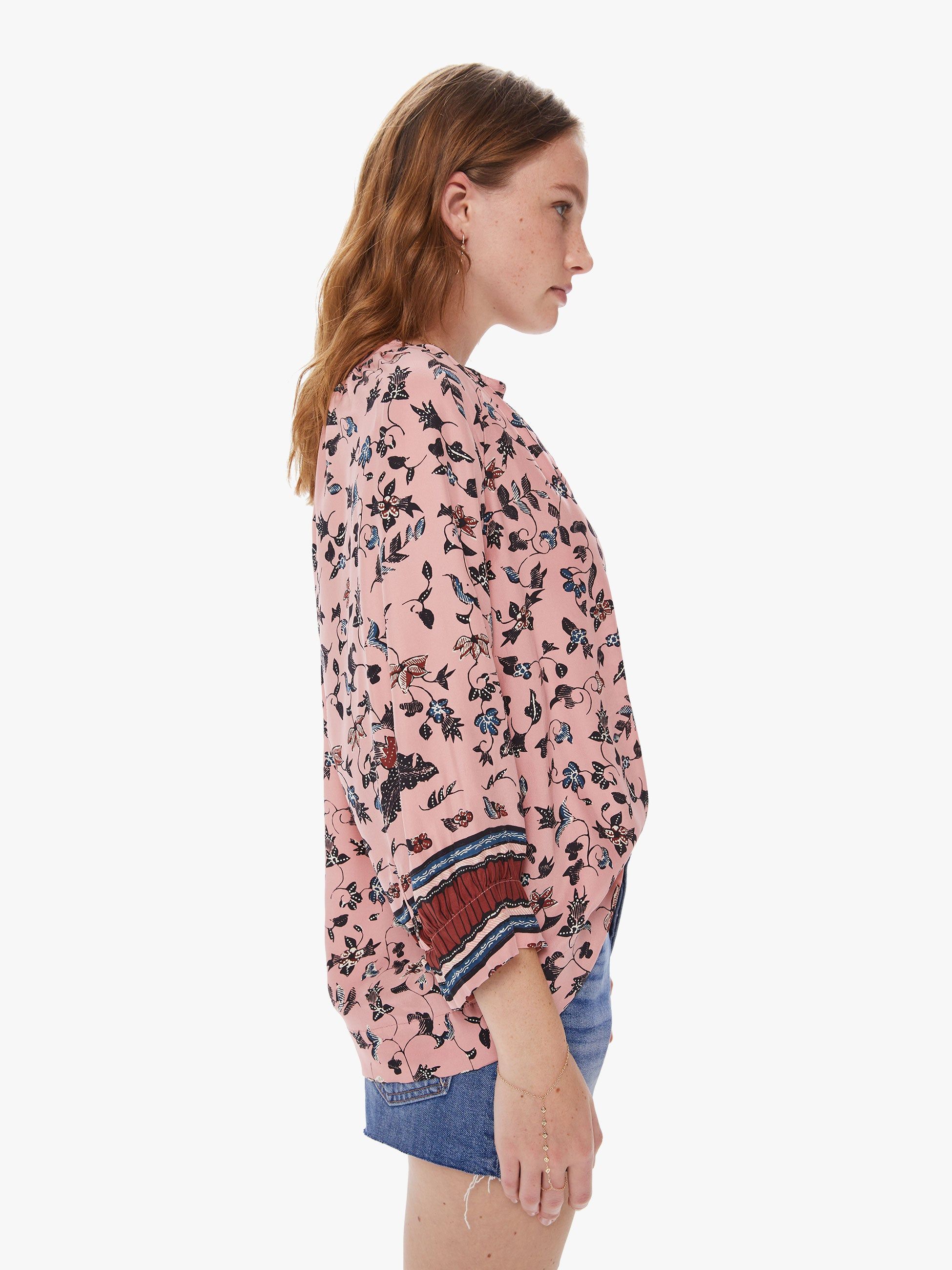 Natalie Martin Remy Top - Lotus Print Champagne sold by MOTHER product image thumbnail 3