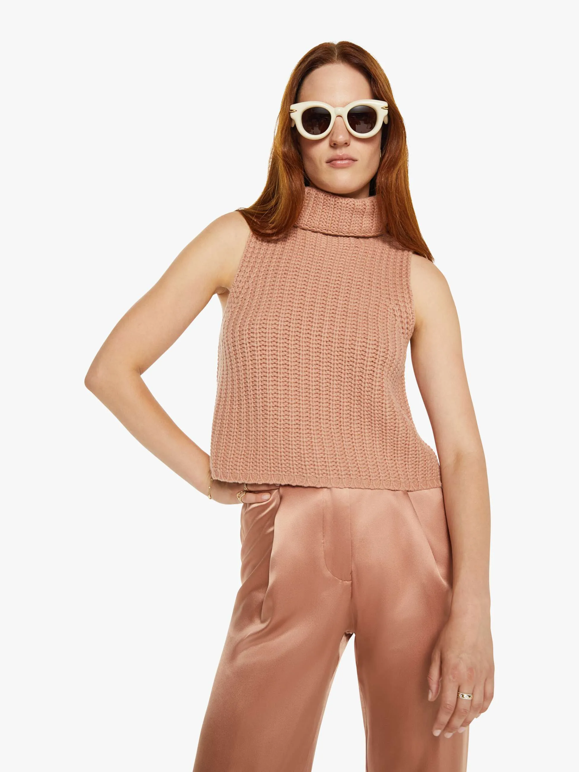 SABLYN Saige Cropped Turtleneck - Deep Apricot sold by MOTHER product image thumbnail 2