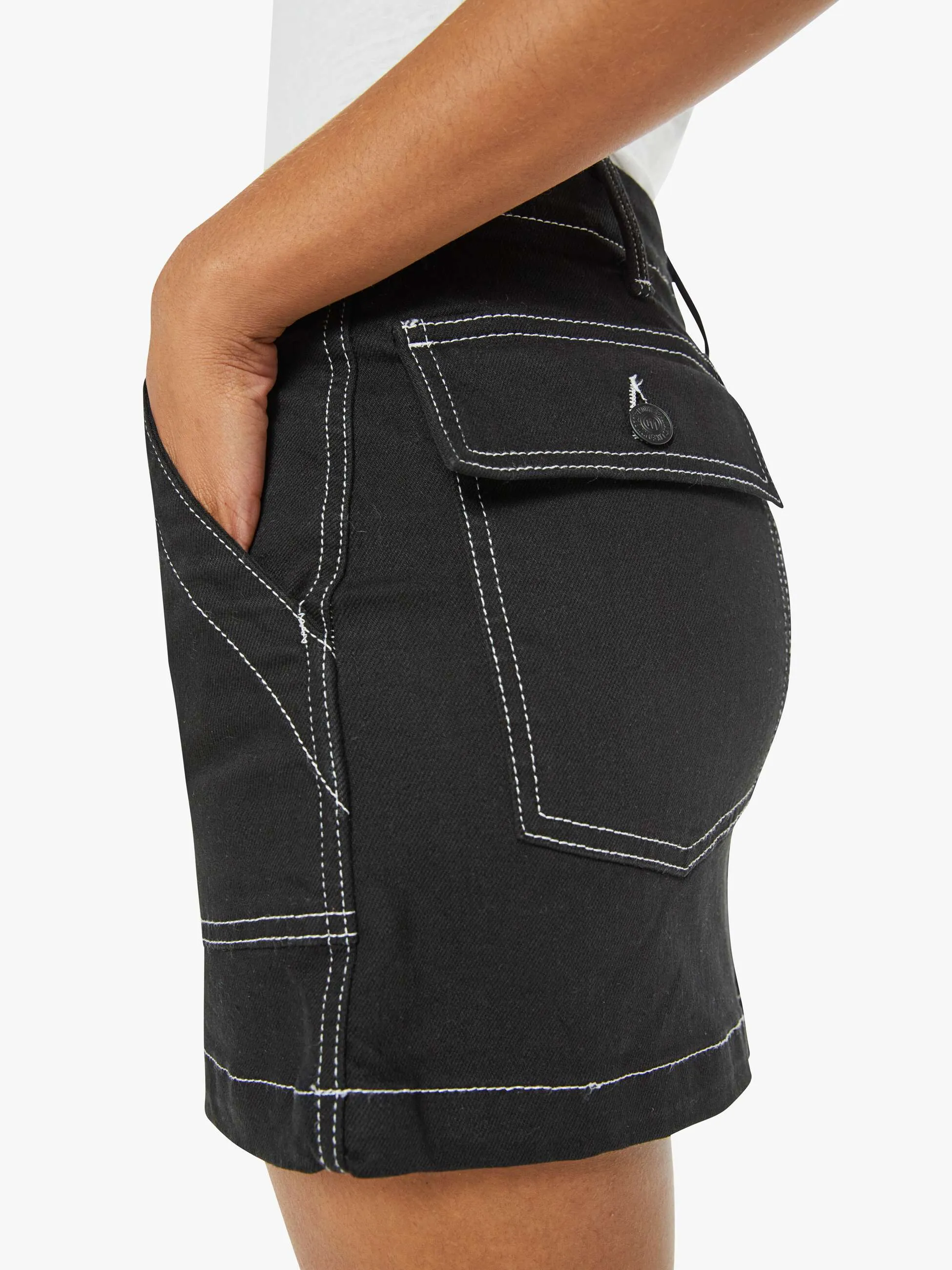 The Private Mini Skirt - White Lines sold by MOTHER product image thumbnail 5