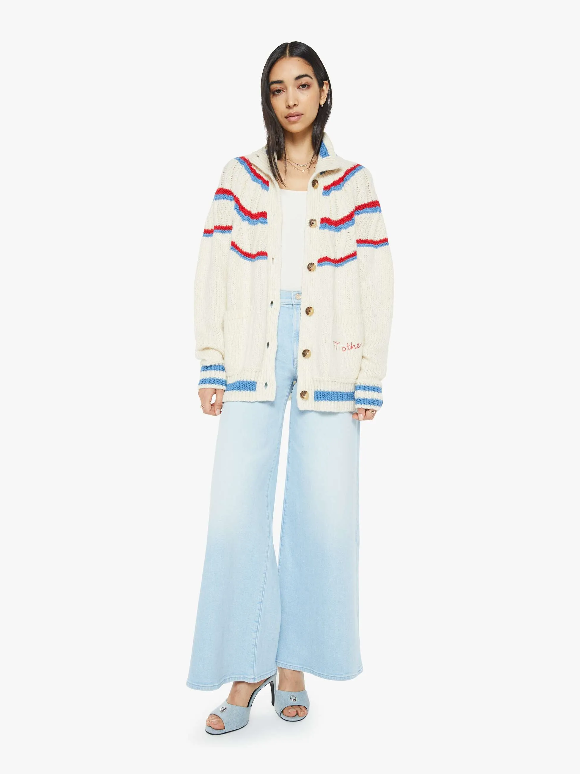 The Mock Neck Button Cardigan - Say That Again sold by MOTHER product image thumbnail 5