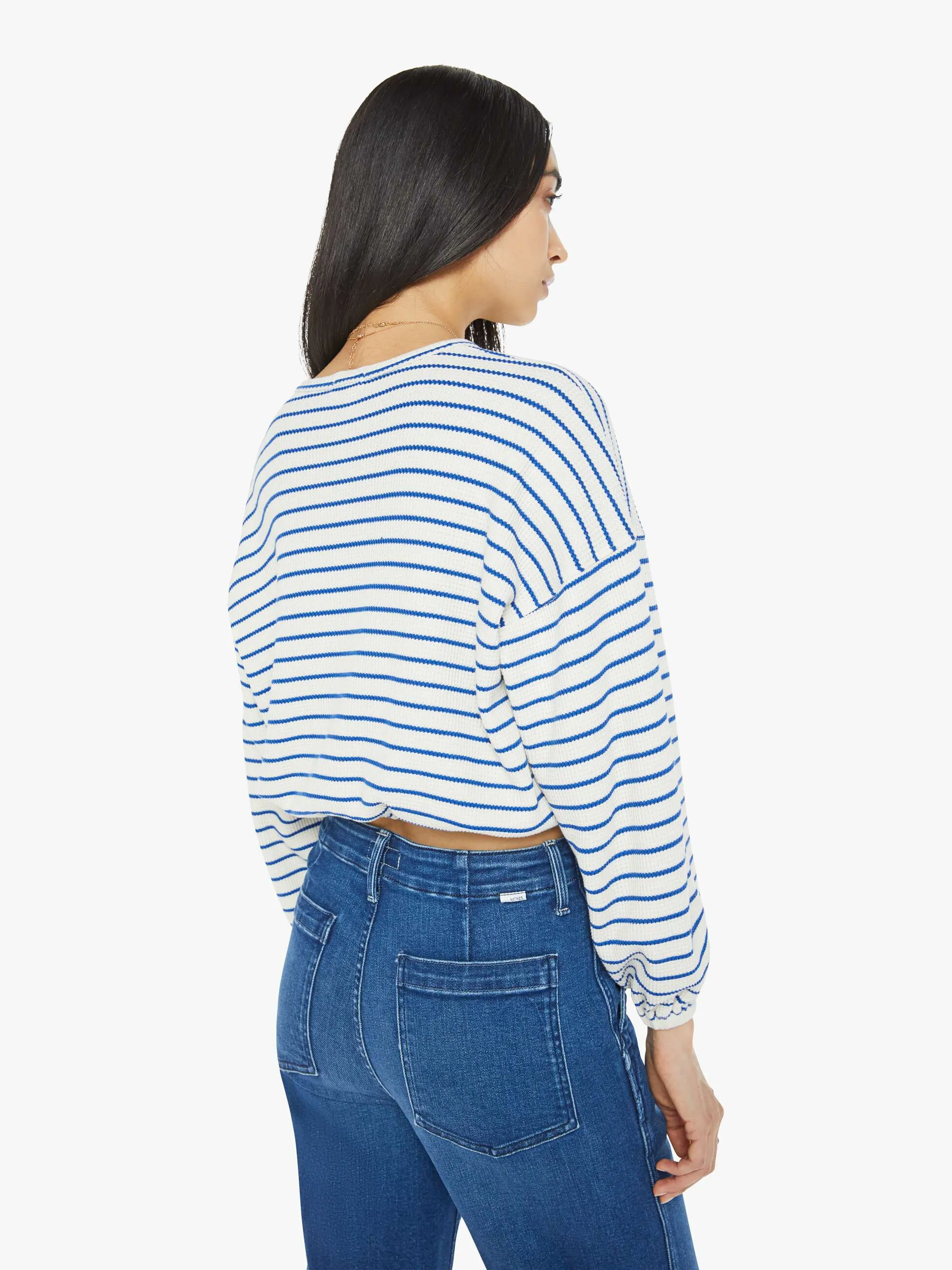 The L/S Swipe Crop - Cream And Blue sold by MOTHER product image thumbnail 4
