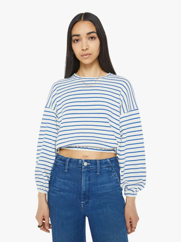 The L/S Swipe Crop - Cream And Blue sold by MOTHER