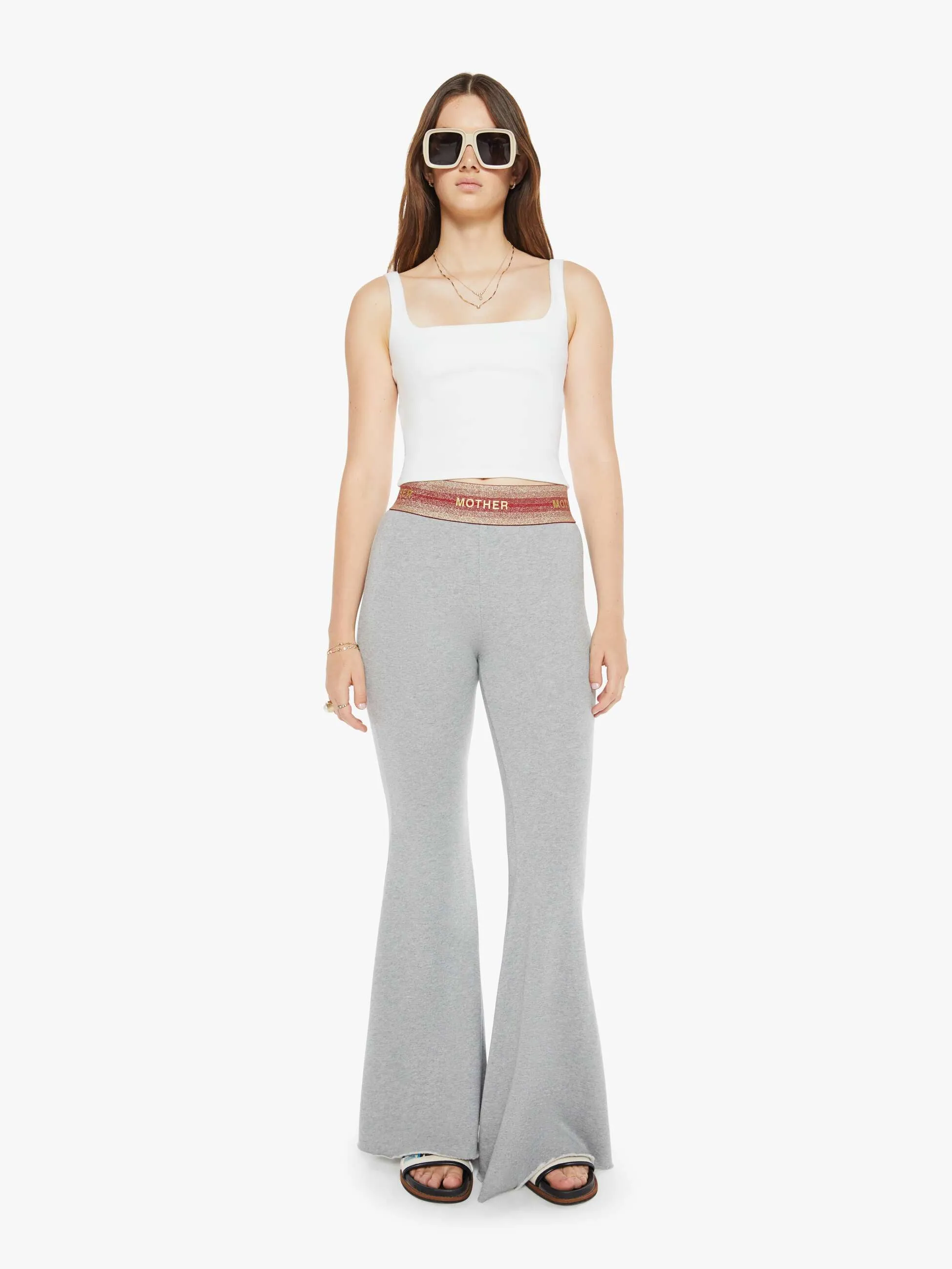 The Exposed Elastic Flare Pant - MOTHER Sparkle sold by MOTHER product image thumbnail 2