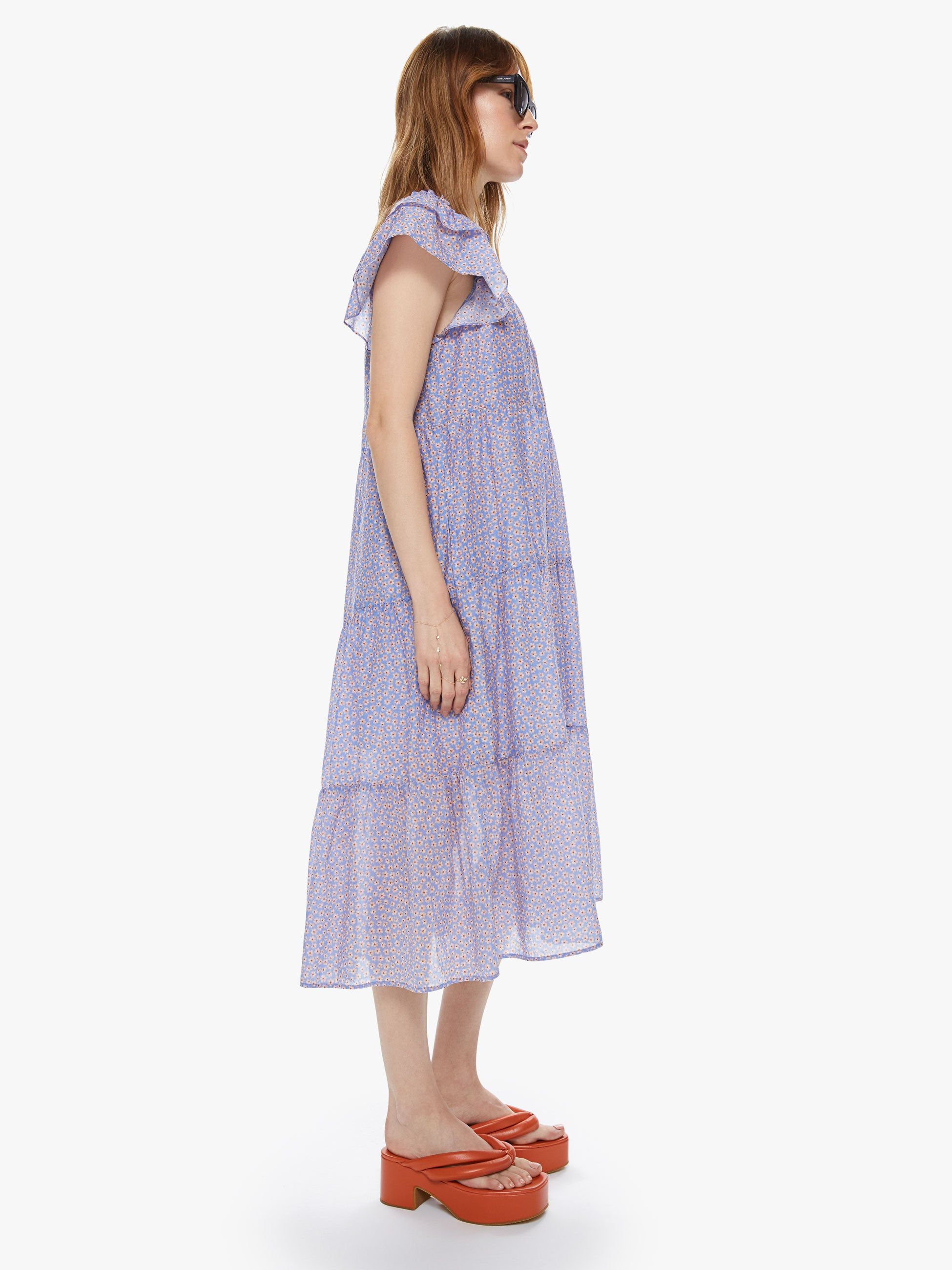 XiRENA Larken Dress - Blu Flora sold by MOTHER product image thumbnail 3