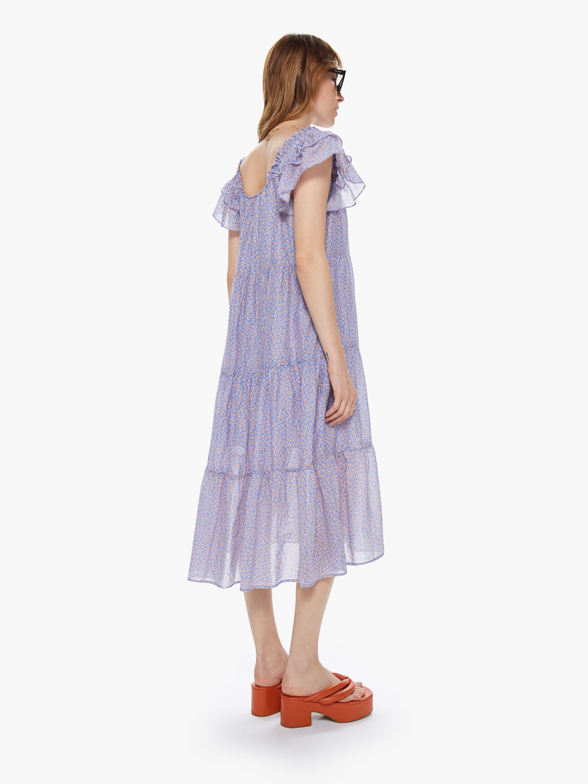 XiRENA Larken Dress - Blu Flora sold by MOTHER product image thumbnail 4