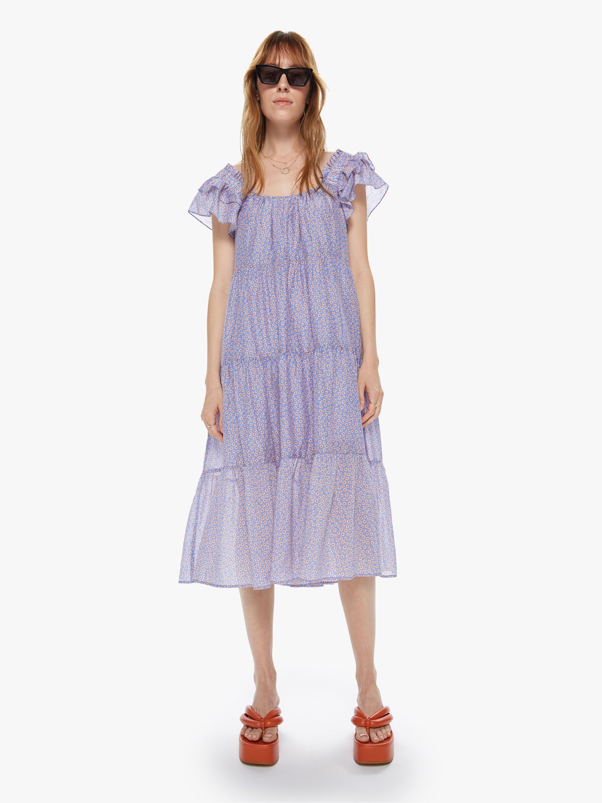 XiRENA Larken Dress - Blu Flora sold by MOTHER product image thumbnail 2