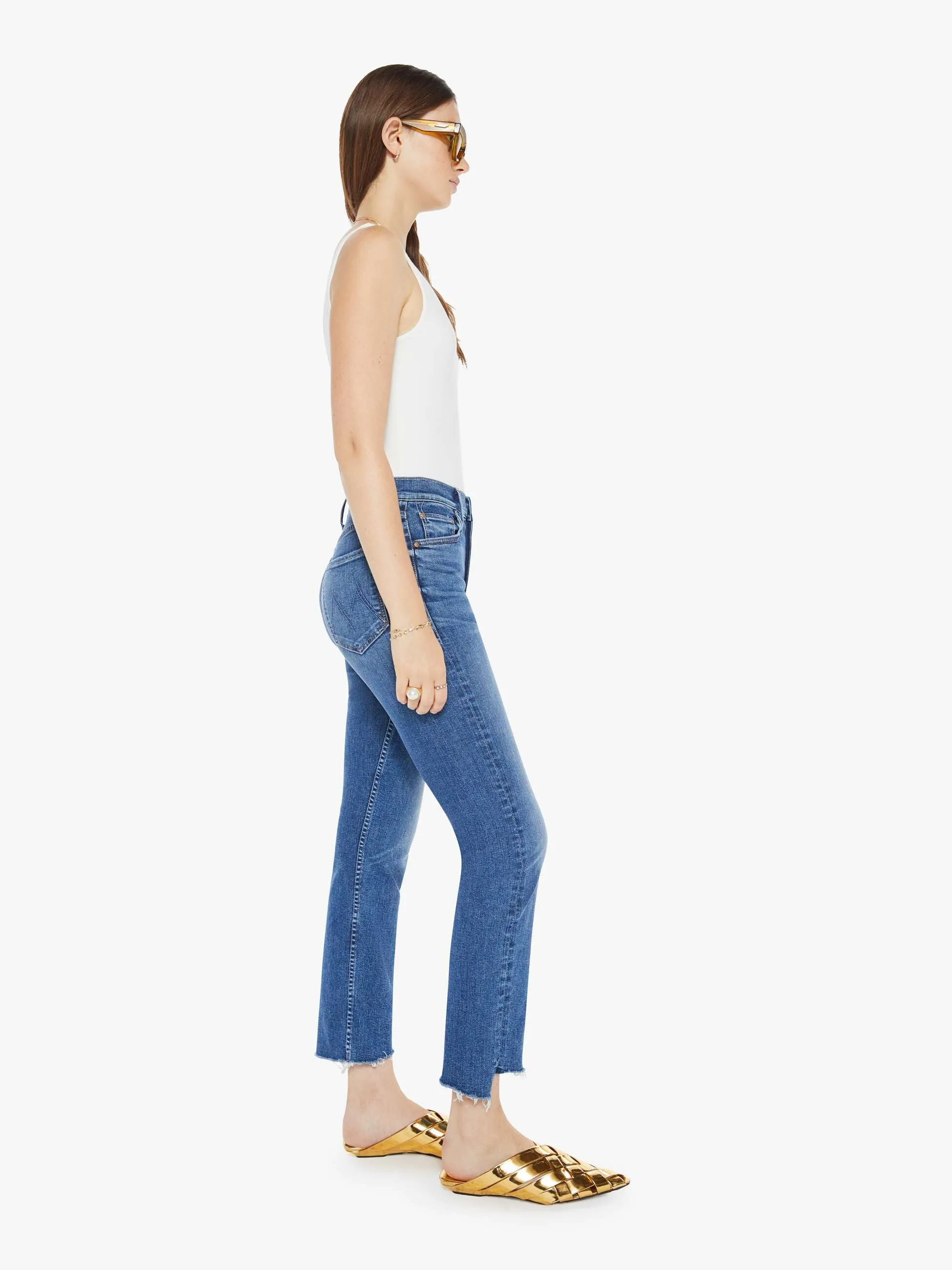 High Waisted Rider Ankle Step Fray - Over The Top sold by MOTHER product image thumbnail 3