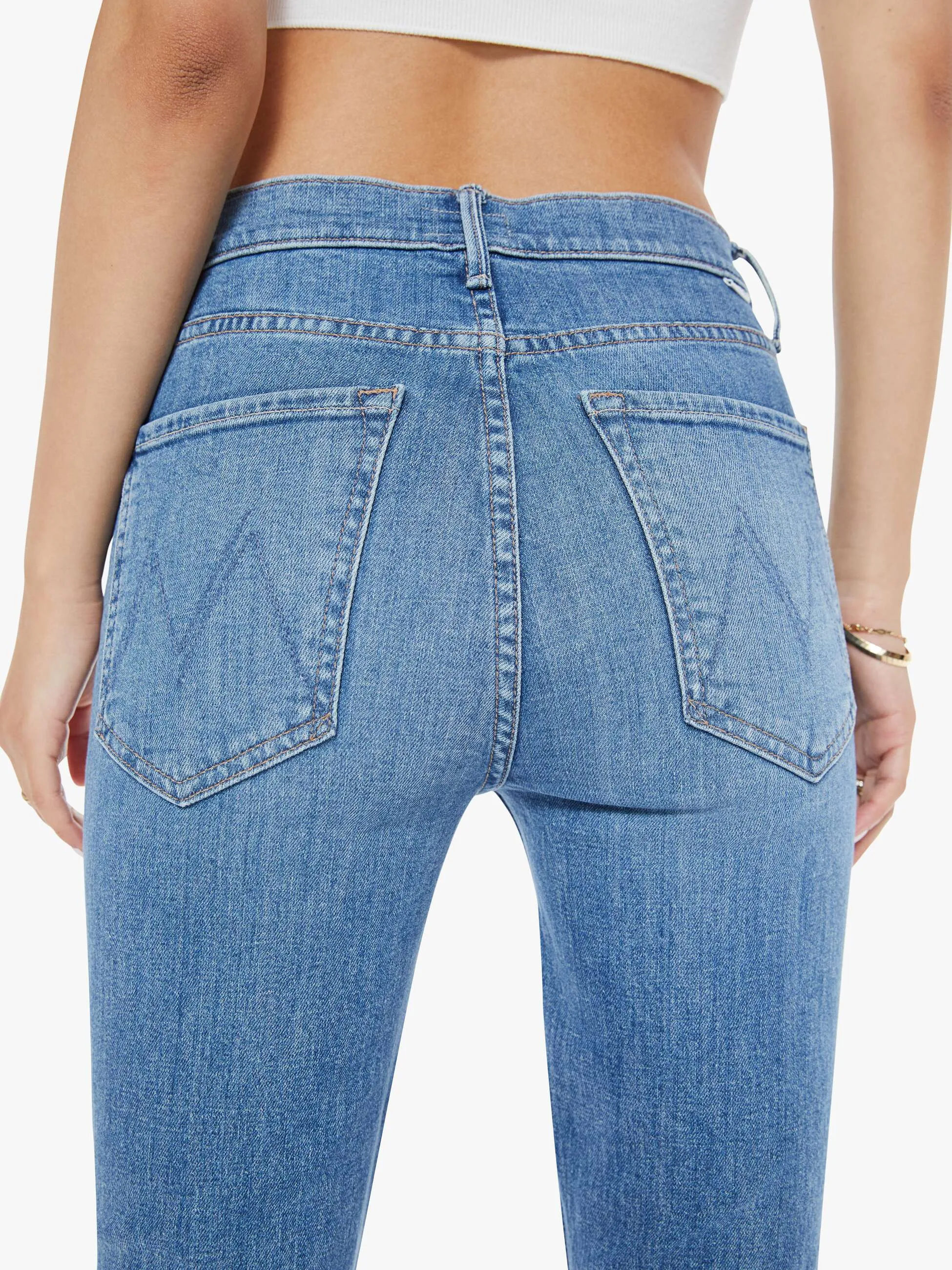 PETITES The Lil Pixie Dazzler Ankle Fray - Boogie Down sold by MOTHER product image thumbnail 5