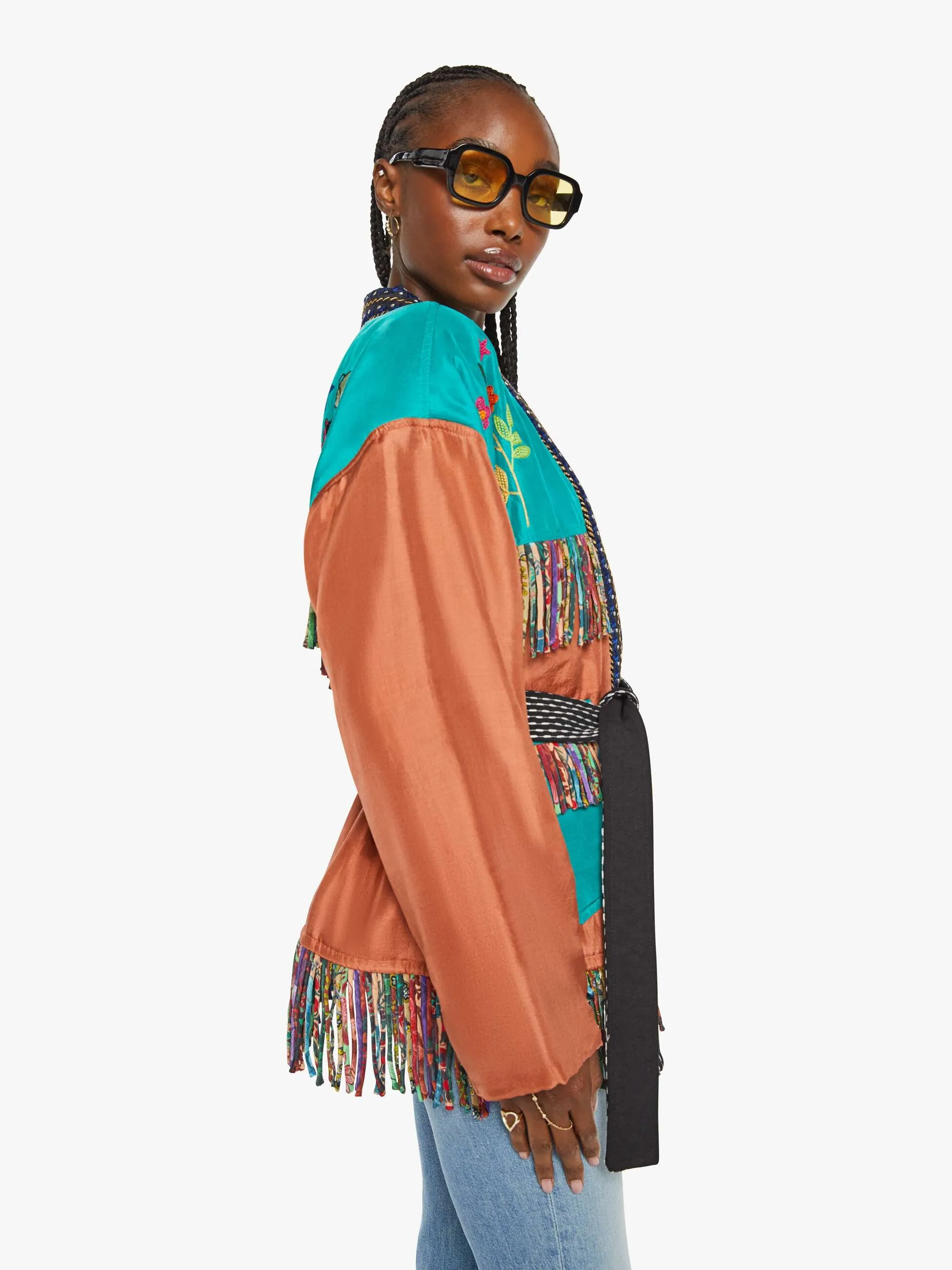 Monoki Rodeo Silk Kimono - Color Block sold by MOTHER product image thumbnail 3